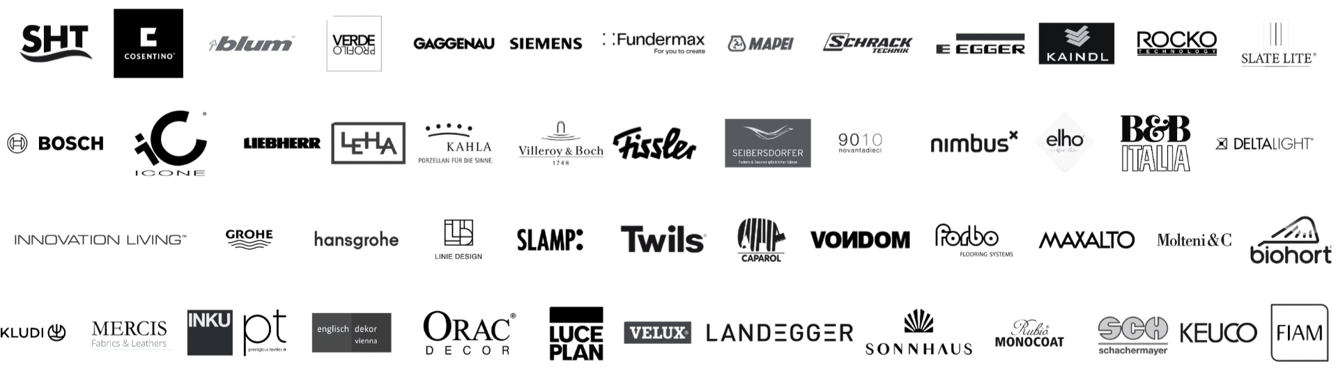 Grafik der Partner und Marken der Paddy Artist Design GmbH