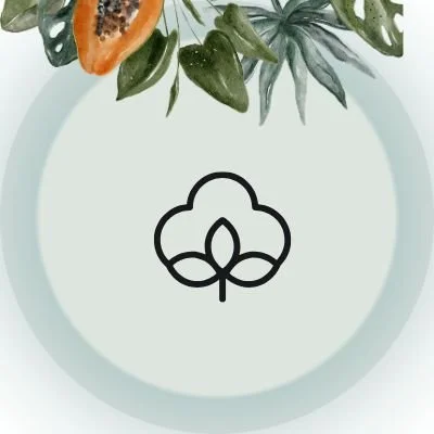 Icon für hochwertige Materialien mit stilisierter Baumwollblüte