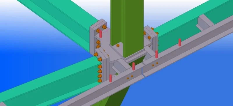 Close-up illustration of a bridge joint with structural components and bolts.