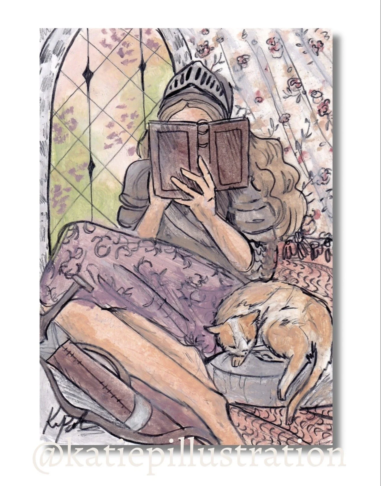 Bookish Lady Knight Art Print