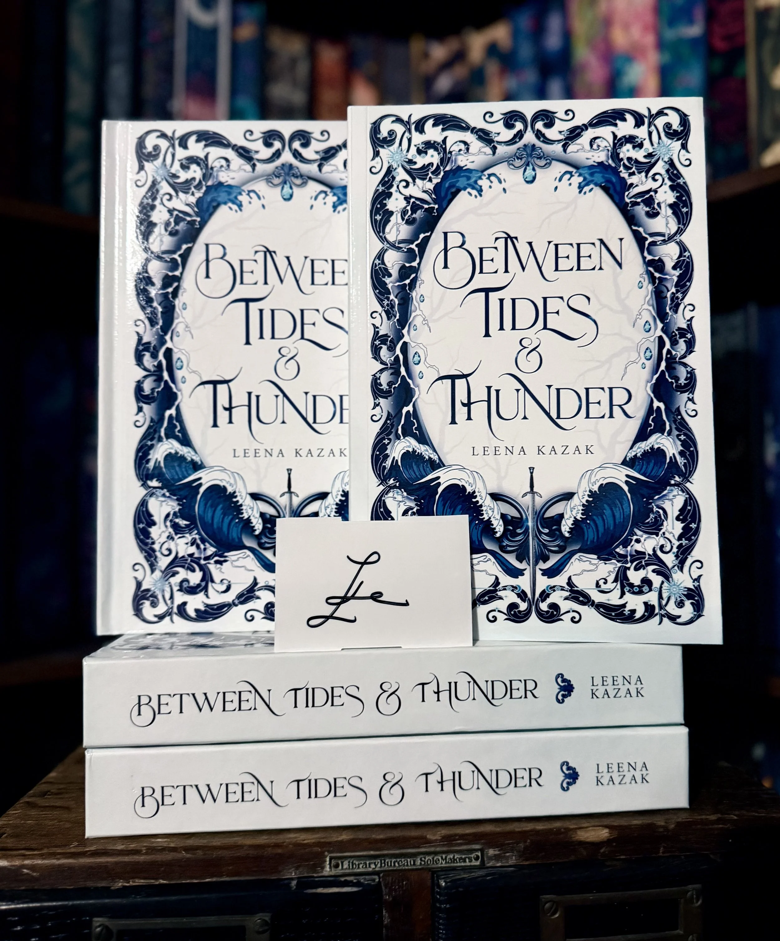 Between Tides & Thunder by Leena Kazak [OOP Indie Signed Bookplate]
