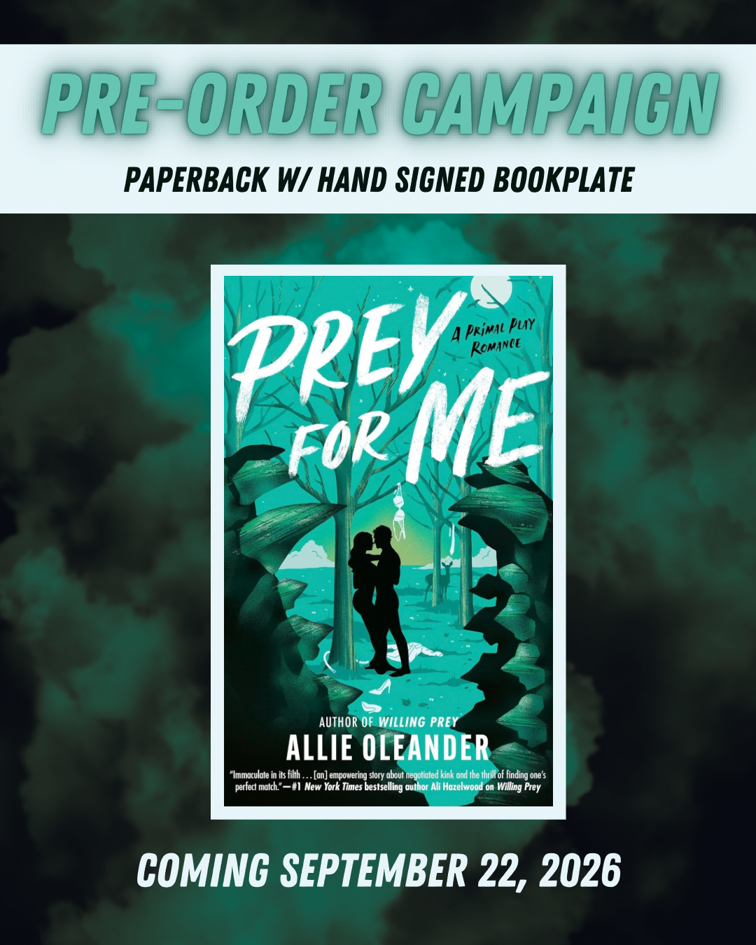 Prey For Me by Allie Oleander [Signed Bookplate]