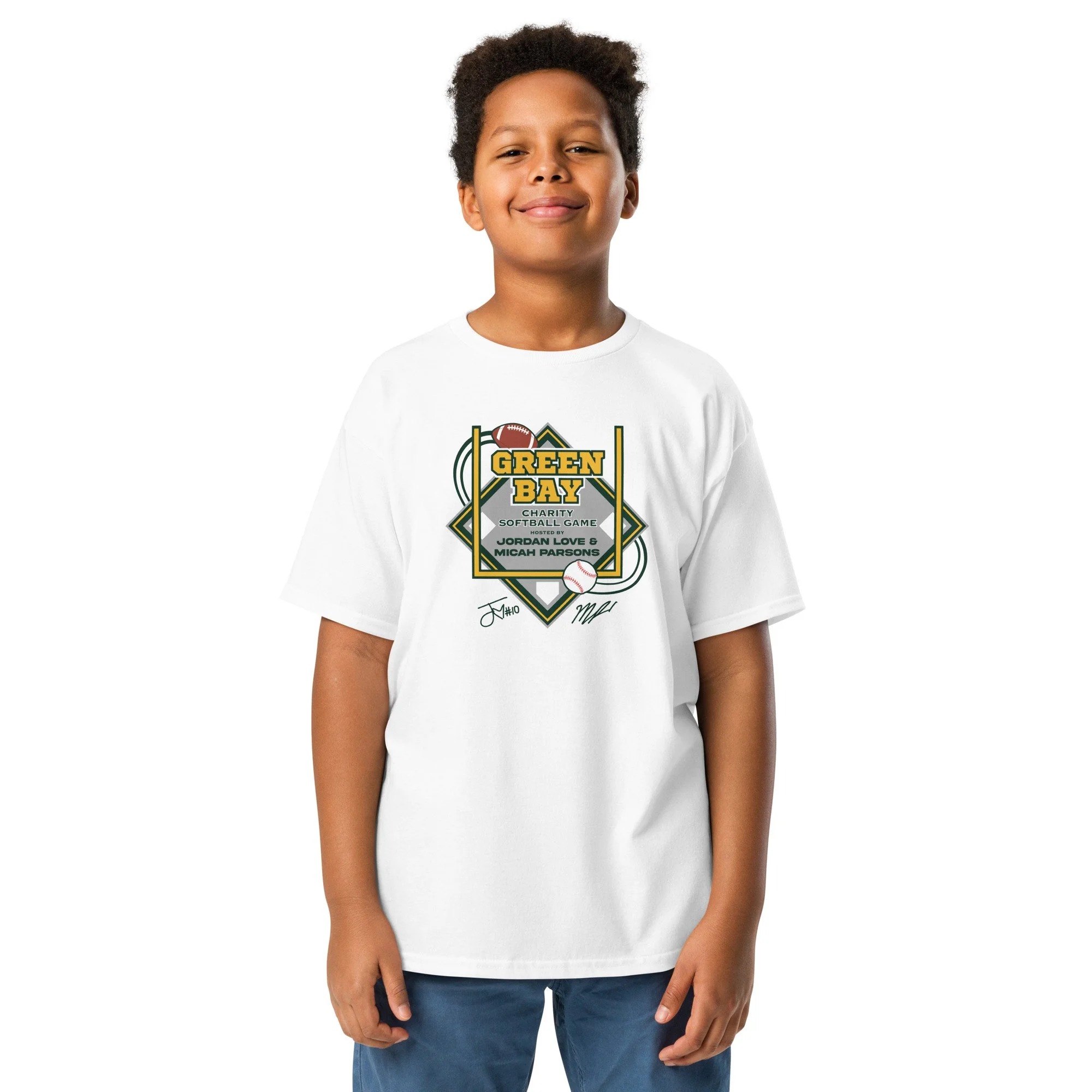 Green Bay Charity Softball - Youth classic tee - White