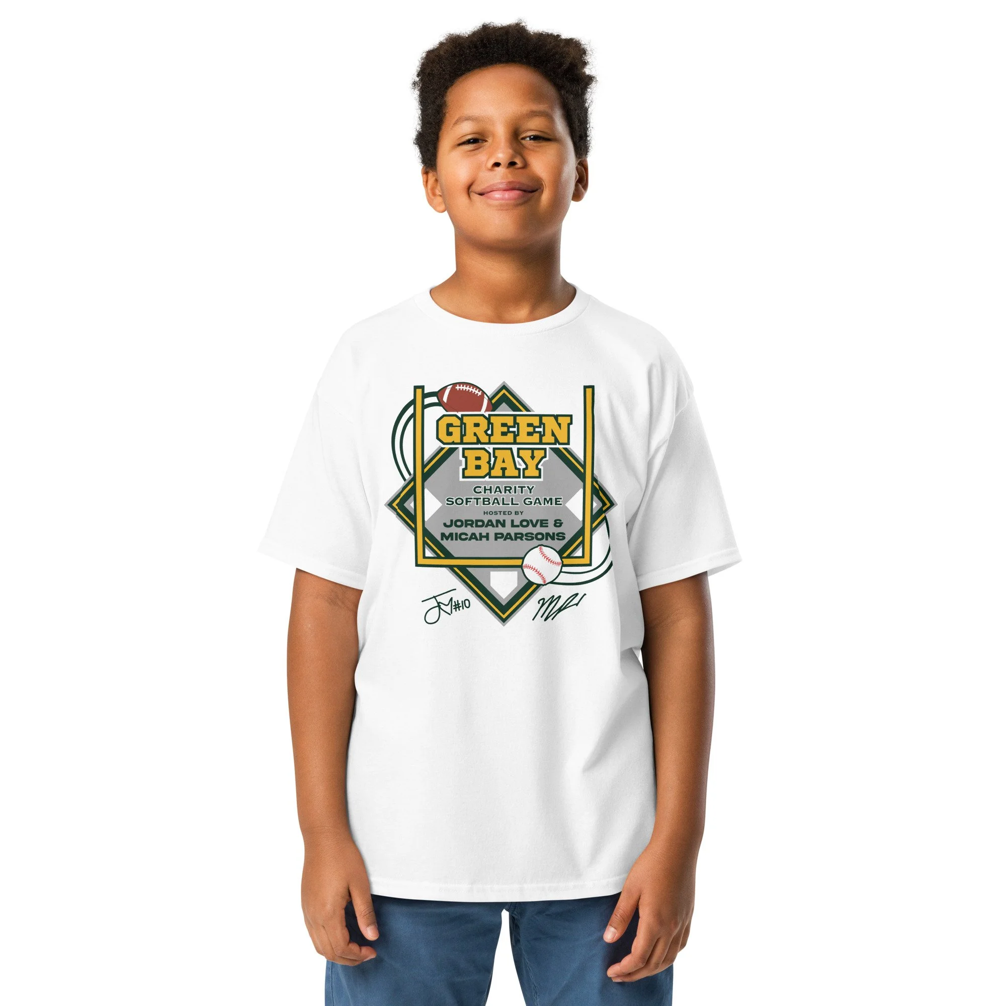 Green Bay Charity Softball - Youth classic tee - White