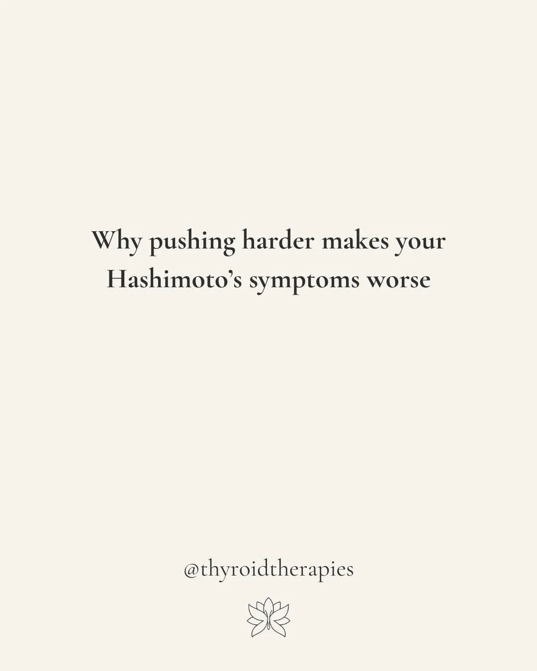 There&rsquo;s a reason rest is so difficult for a lot of us to access. And it&rsquo;s not a mindset problem. 

Swipe through to learn what&rsquo;s actually happening in your nervous system when you push through fatigue, exhaustion, and other Hashimot
