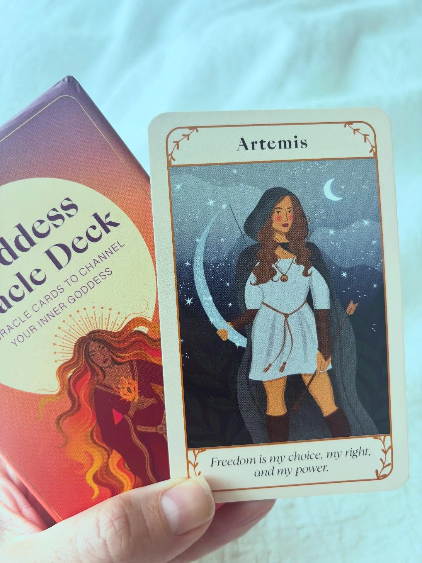 TBH, pretty stoked this goddess is having a moment.

Artemis is the Greek goddess of the wild, independence, inner knowing, and yes, the moon. She is the protector of women, animals, children, and childbirth. Twin sister of Apollo and the daughter of