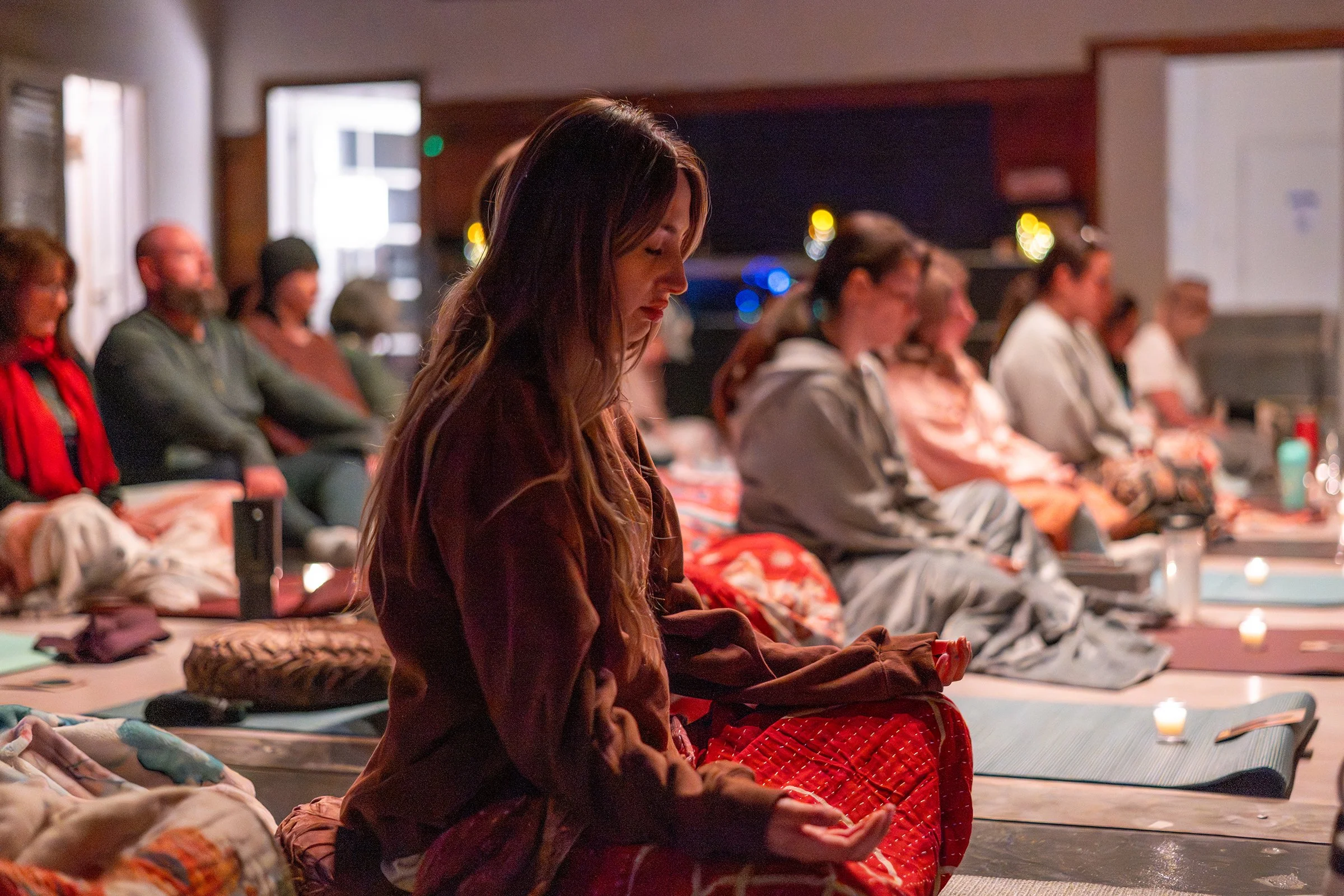 Candlelit evening meditation practice with Wayfinding Collective in Bakersfield