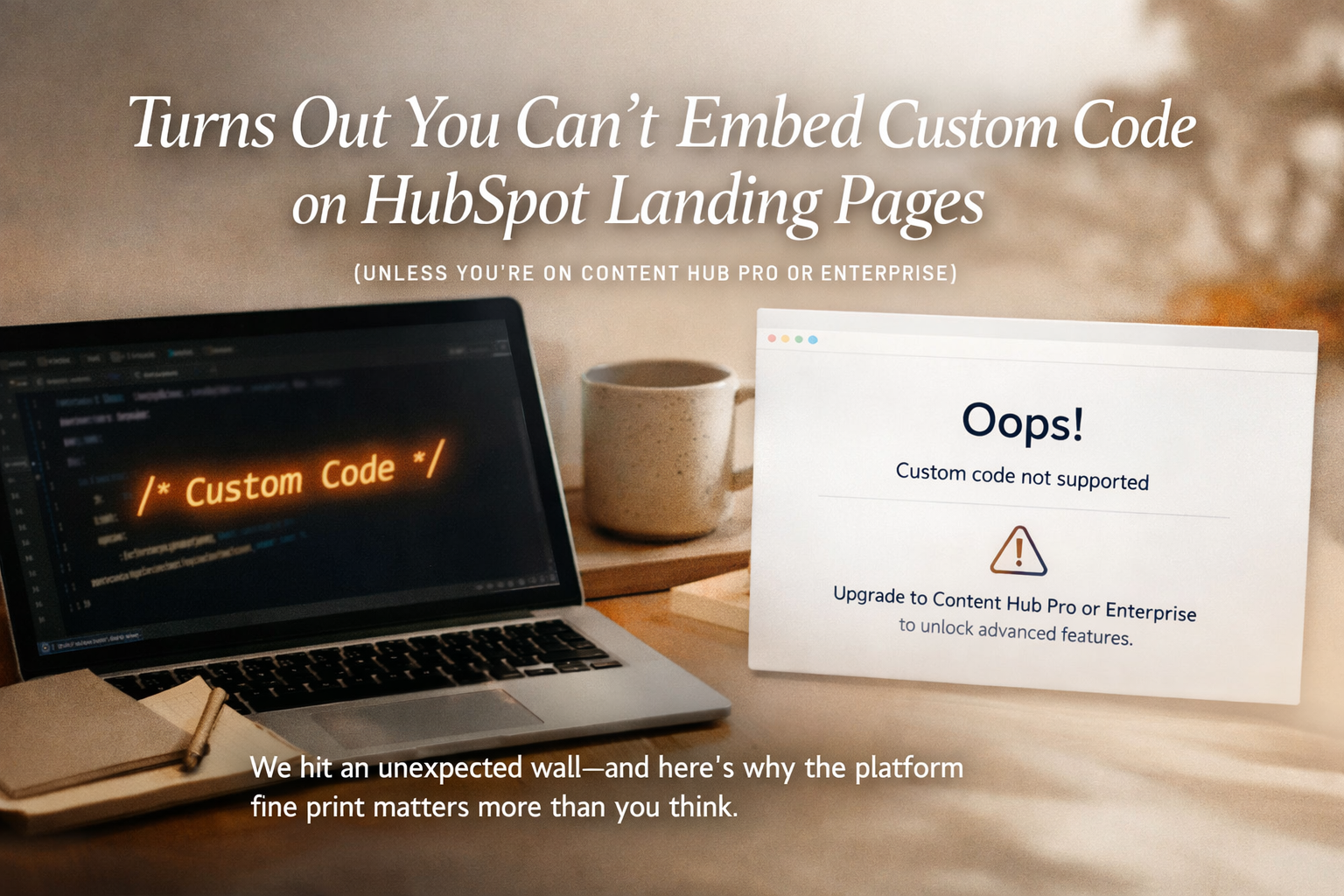 Turns Out You Can’t Embed Custom Code on HubSpot Landing Pages (Unless You’re on Content Hub Pro or Enterprise)