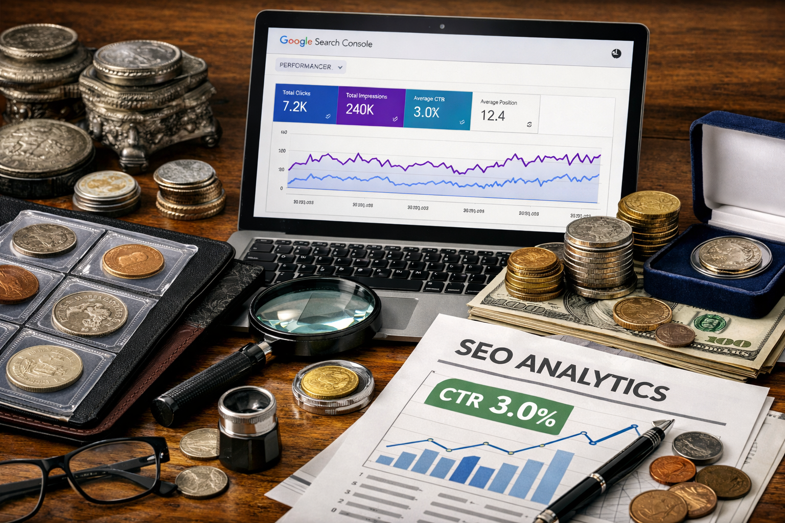 3% CTR Over 90 Days: What a Coins &amp; Collectibles Client's Search Data Says About How We Do SEO