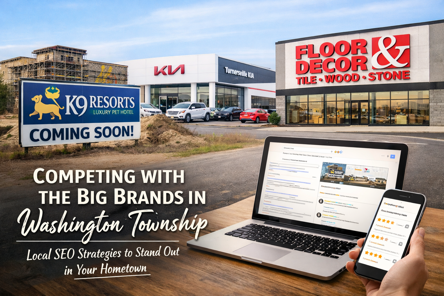 Washington Township Is Getting More Competitive — What New Businesses Like K9 Resorts and Floor &amp; Decor Teach Local Businesses About Digital Visibility