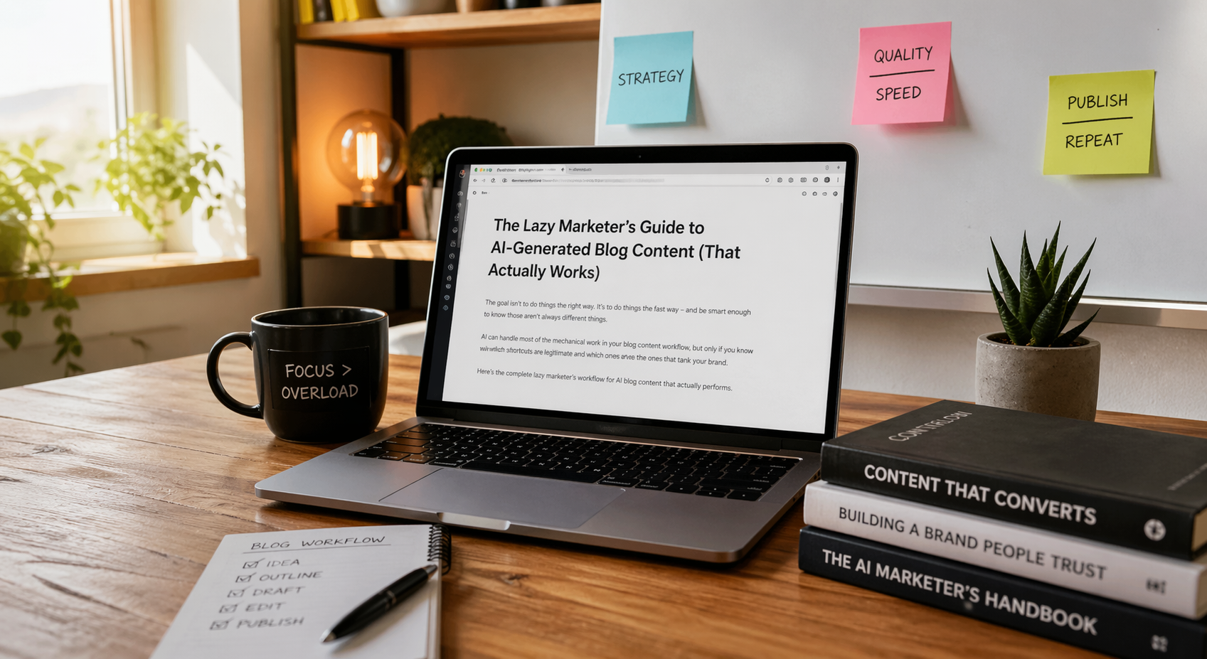 The Lazy Marketer's Guide to AI-Generated Blog Content (That Actually Works)