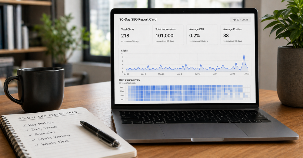Ritner Digital 90-day SEO report card