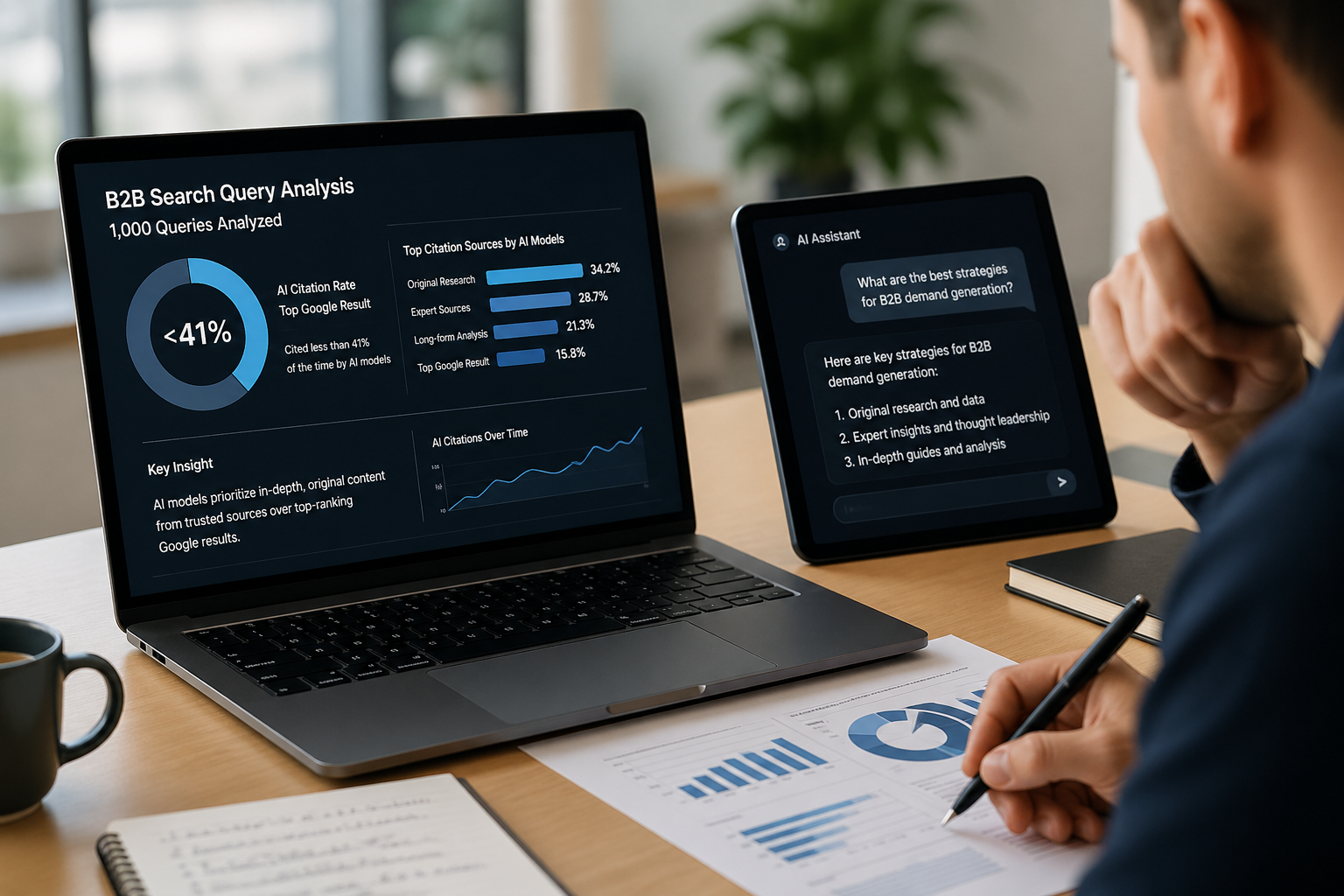 The AI Citation Gap: Analysis of 1,000 B2B Search Queries