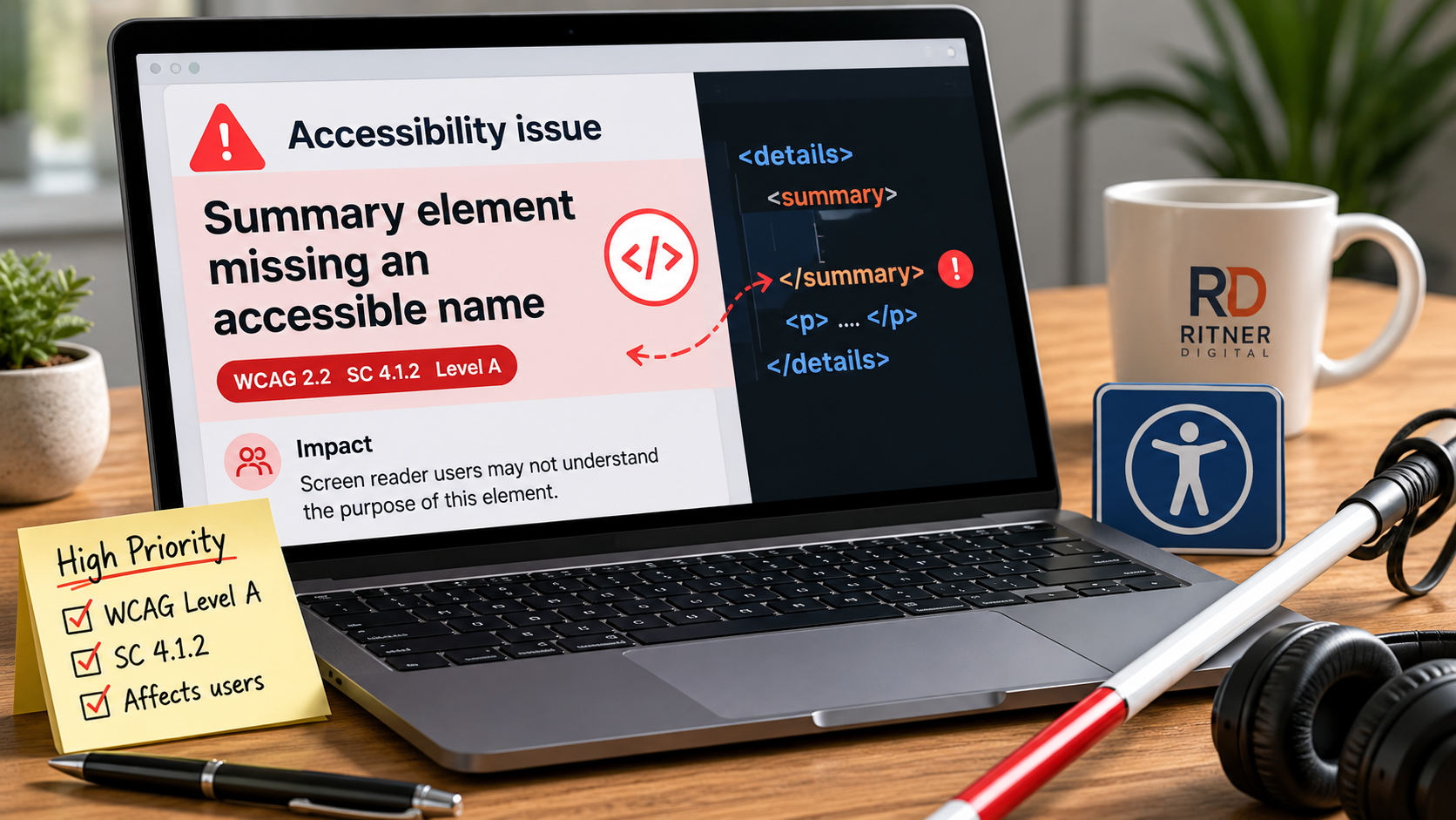 What It Means When a Summary Element Is Missing an Accessible Name — And Why It Matters for WCAG Level A Conformance
