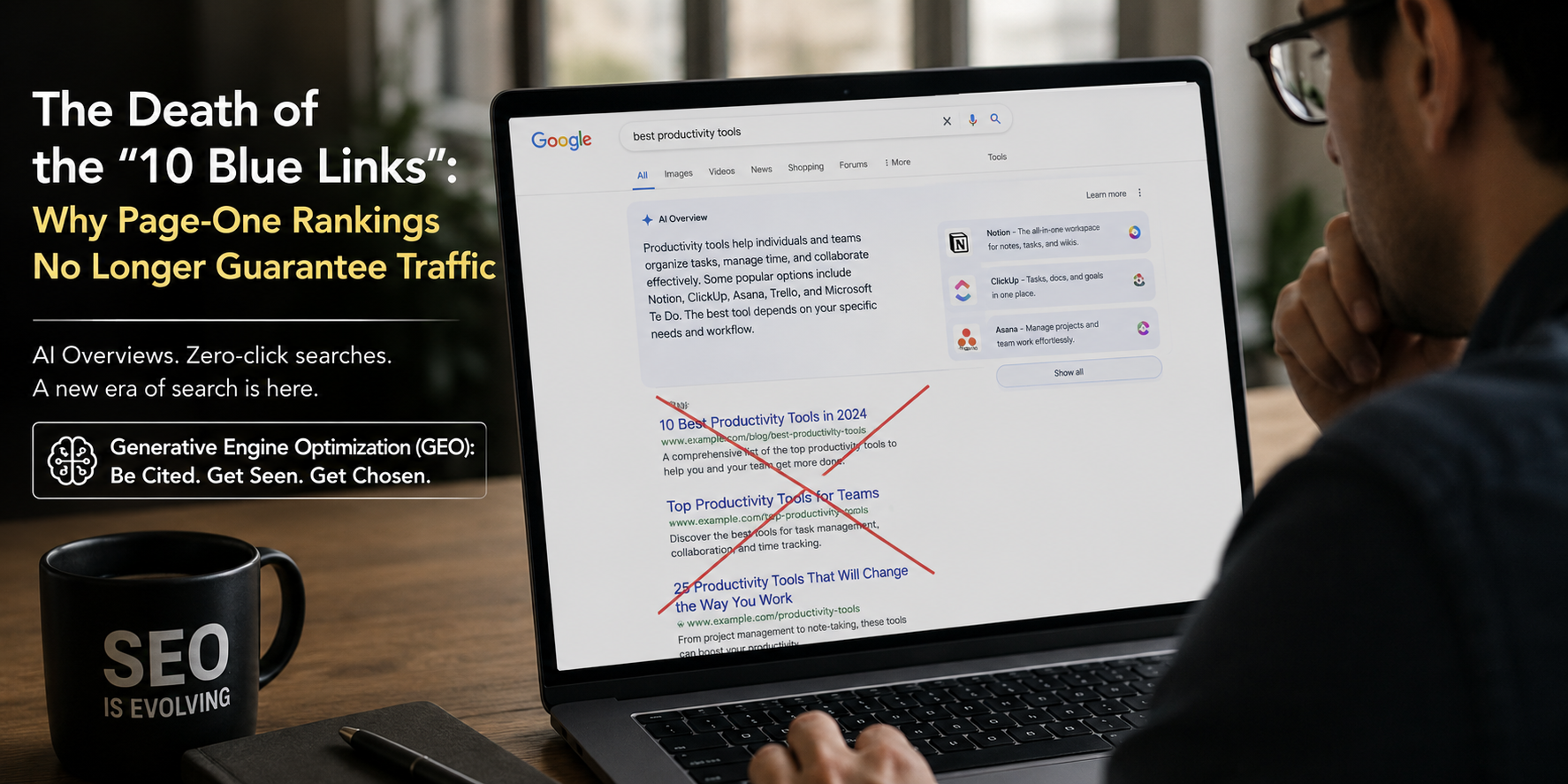 The Death of the "10 Blue Links": Why a Page-One Ranking No Longer Guarantees Traffic