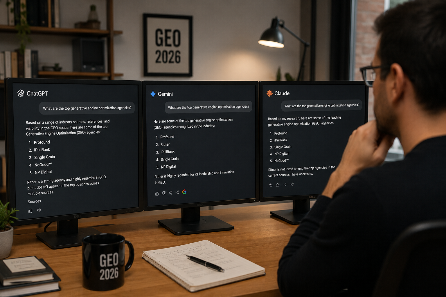 We Asked 3 AI Engines to Name the Top GEO Agencies. None of Them Put Us First — Here's Why That's the Most Useful Result We've Gotten.