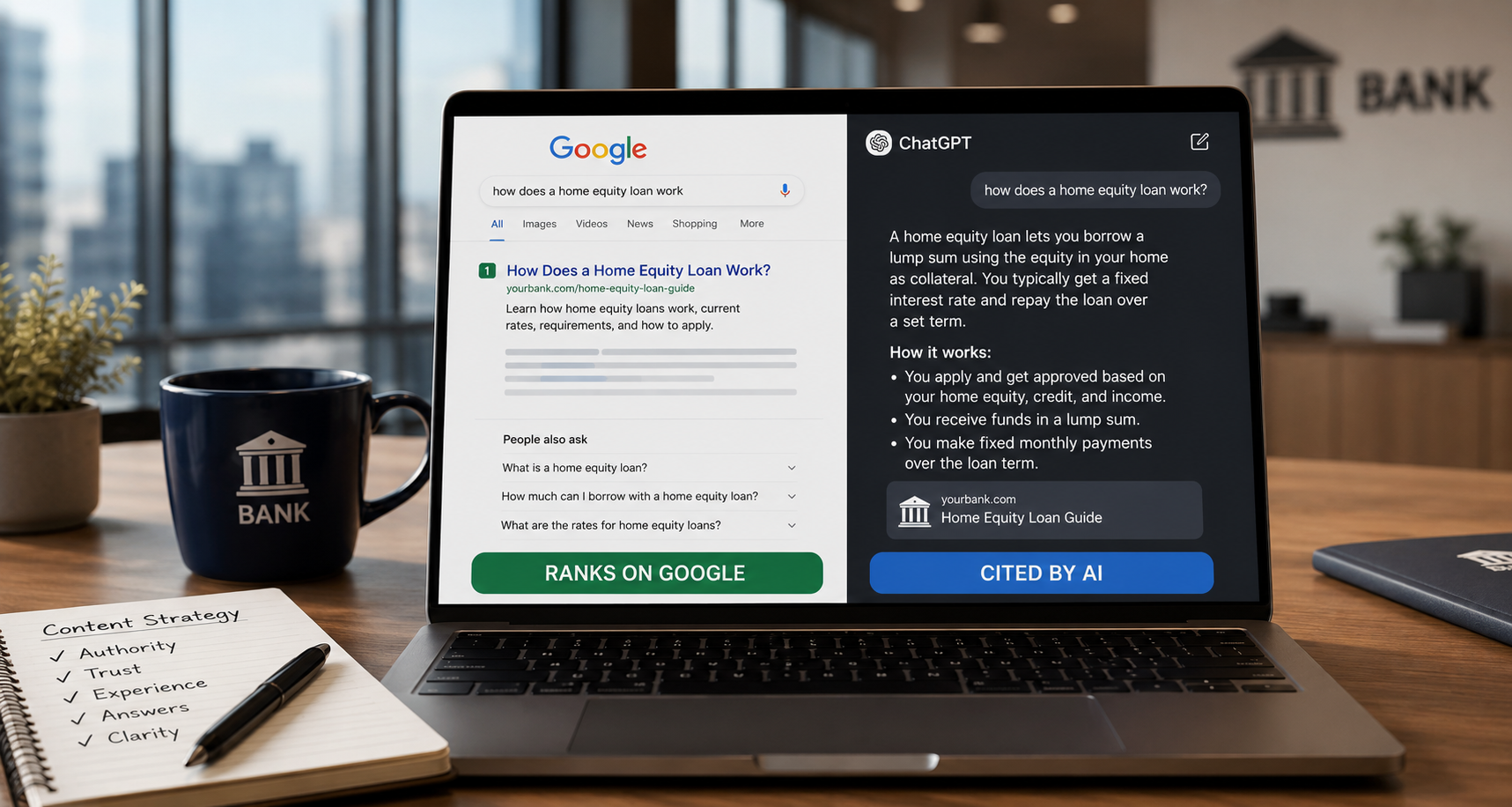 How to Create Bank Content That Ranks in Both Google and AI Search