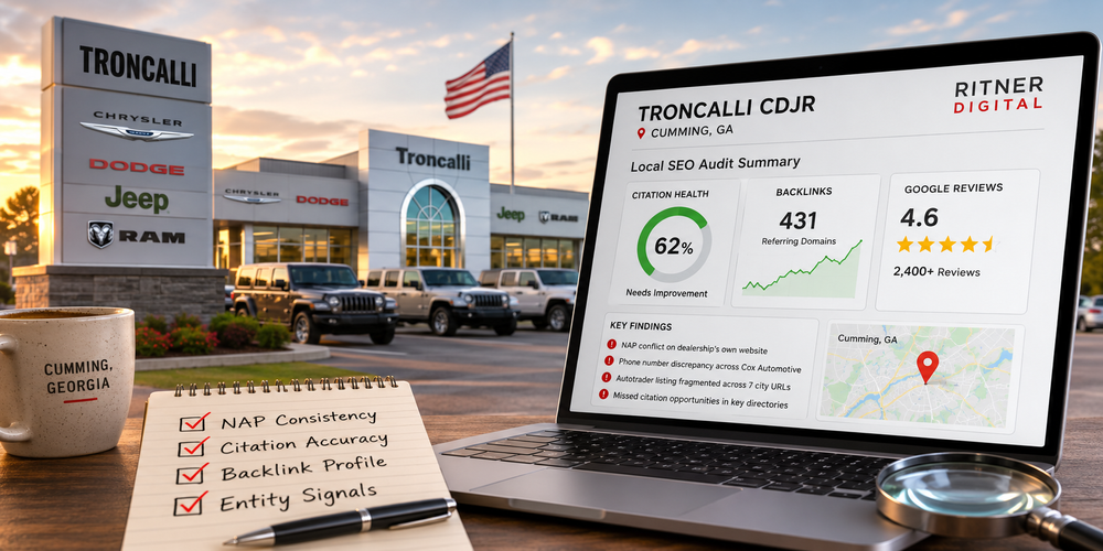 Local citation and backlink audit of a local business