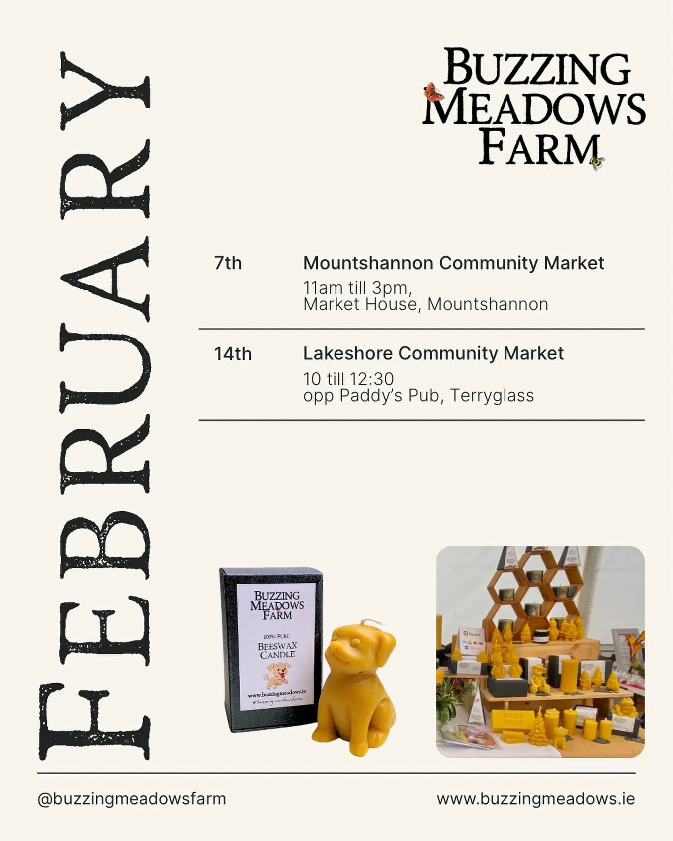 Slowly we&rsquo;re easing back into market mode 
The days are stretching, the garden and bees are stirring, and the shelves are being stocked once again.

We&rsquo;ll be out and about over the coming weeks, starting with:
&bull; Saturday 7th at Mount