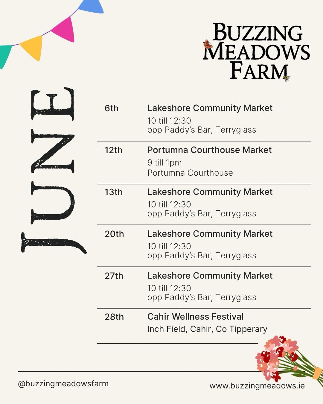 You&rsquo;ll find us at markets, festivals, and community events throughout June, bringing along our raw local honey, (subject to availability) hand-poured beeswax candles, seasonal flowers, and nature-inspired gifts.

There&rsquo;s nothing I enjoy m