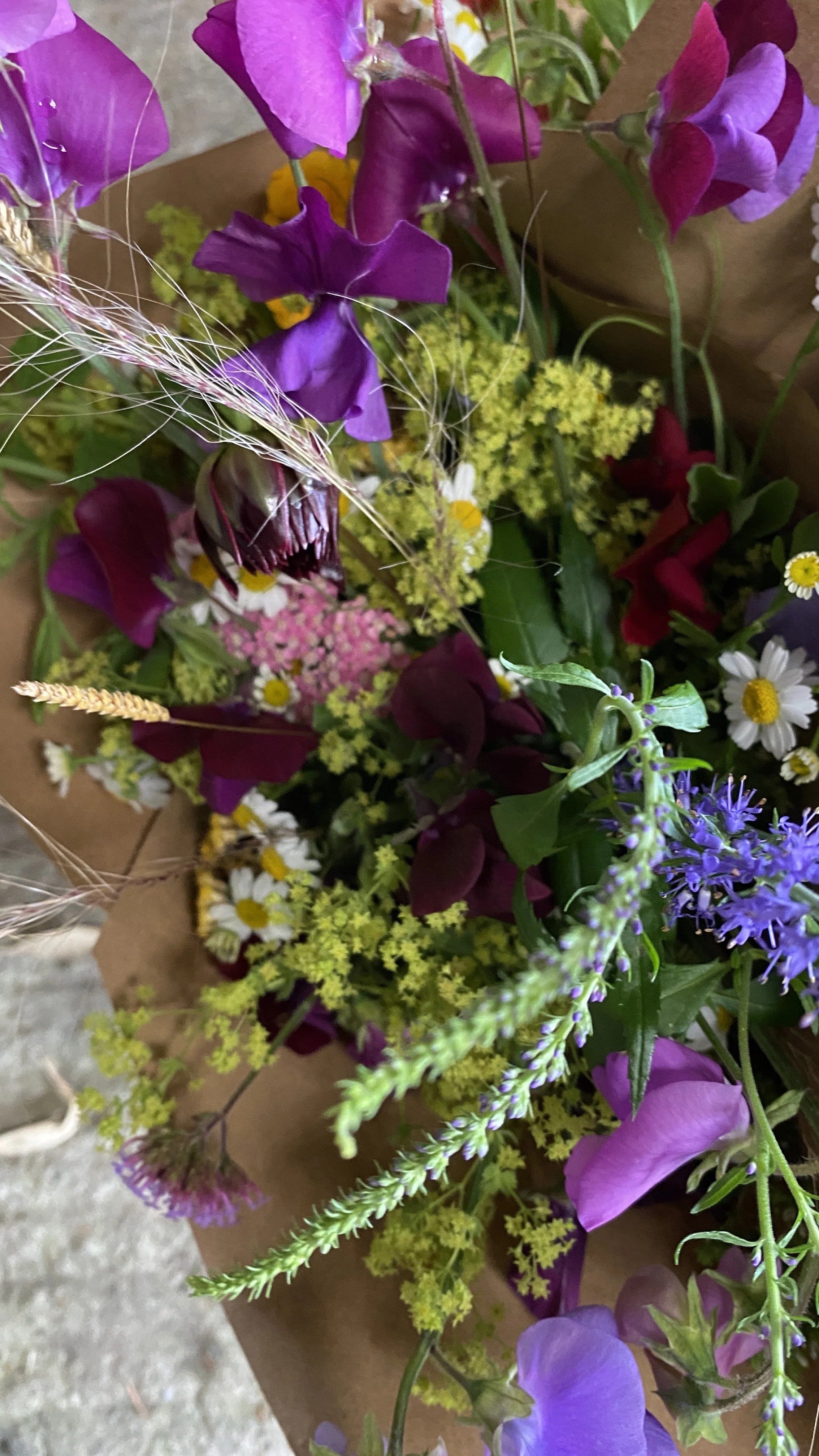 DIY Bucket of mixed flowers