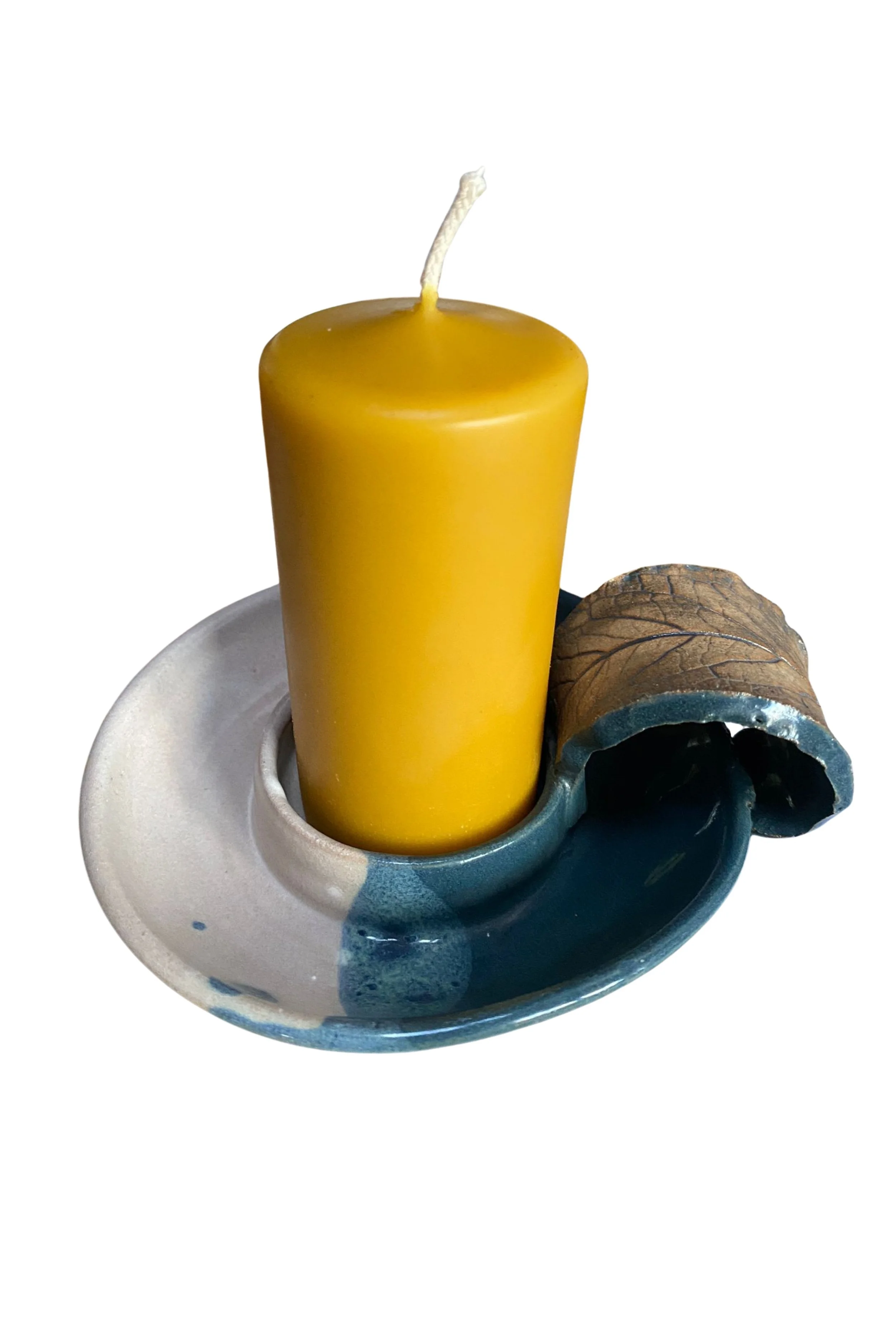 Pillar Candle with Ceramic Holder