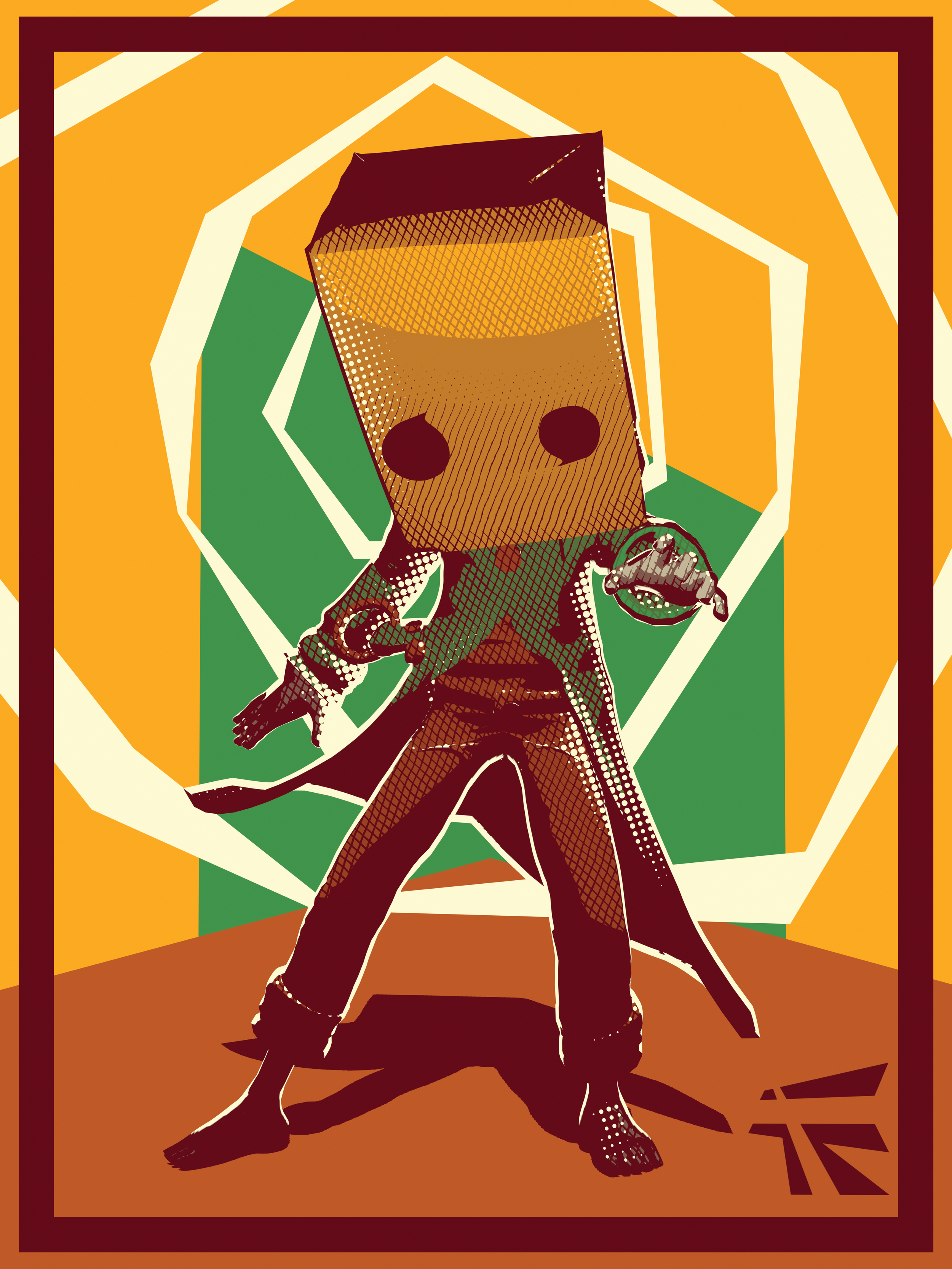 A poster of the character Mono from Little Nightmares II