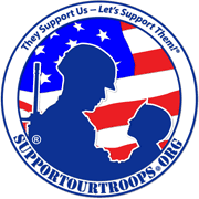 Support Our Troops banner honoring military service members