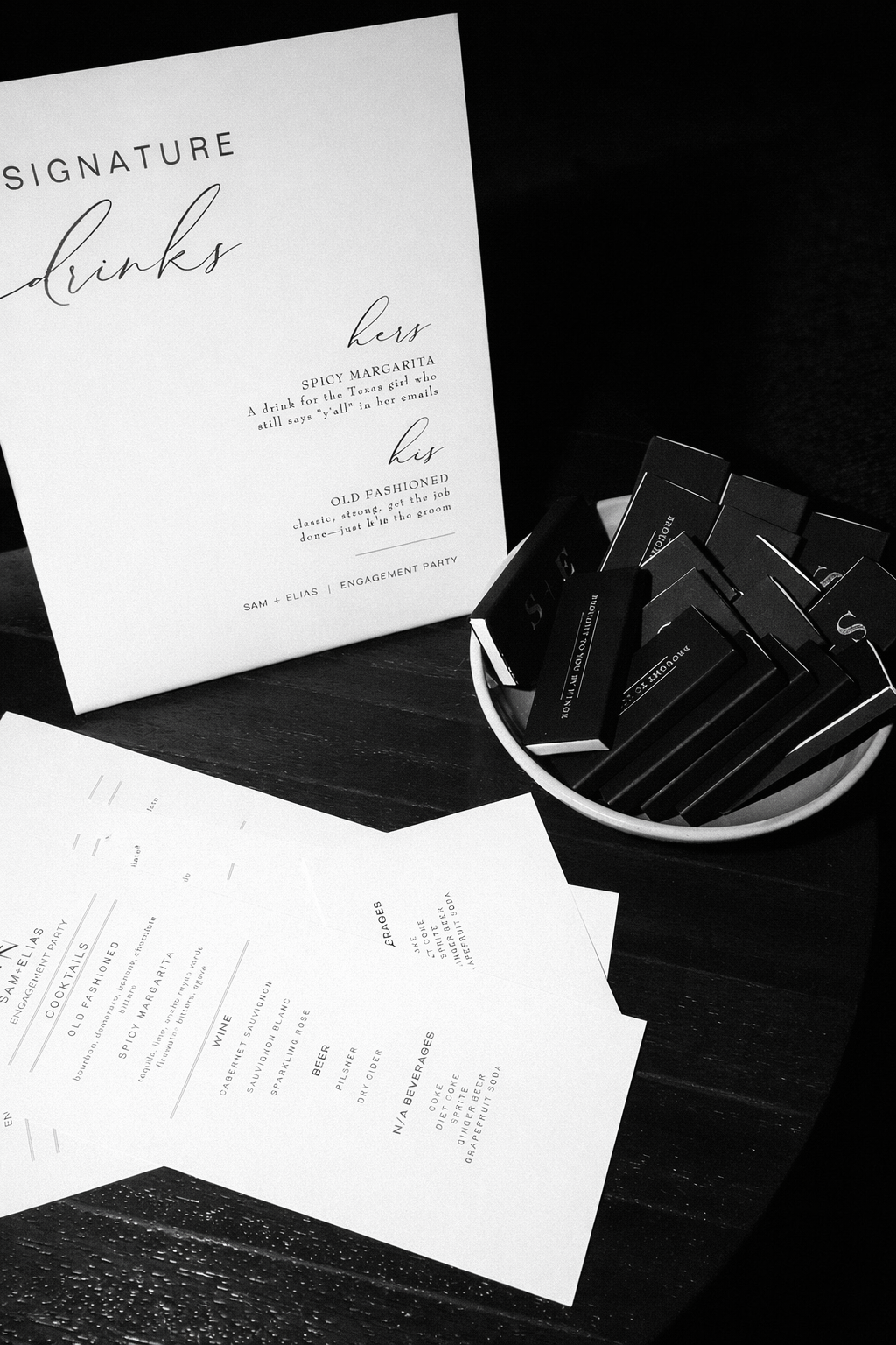 Washingnton state engagement party printed materials 