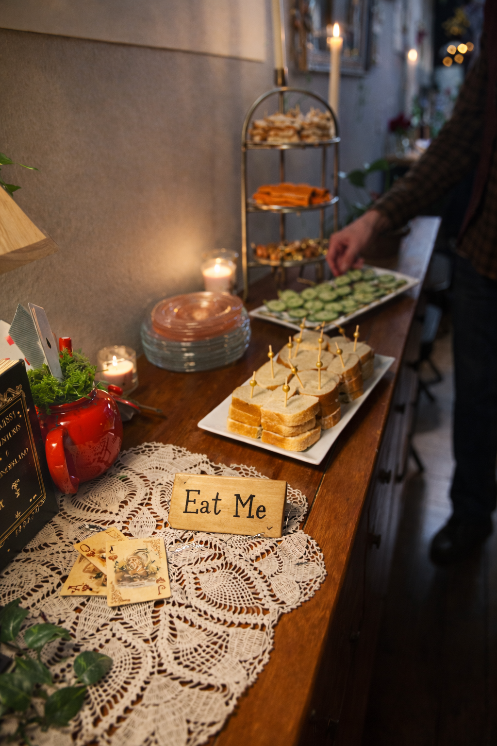 Alice in Wonderland 40th birthday party design by Oregon event planner Petross Events - food