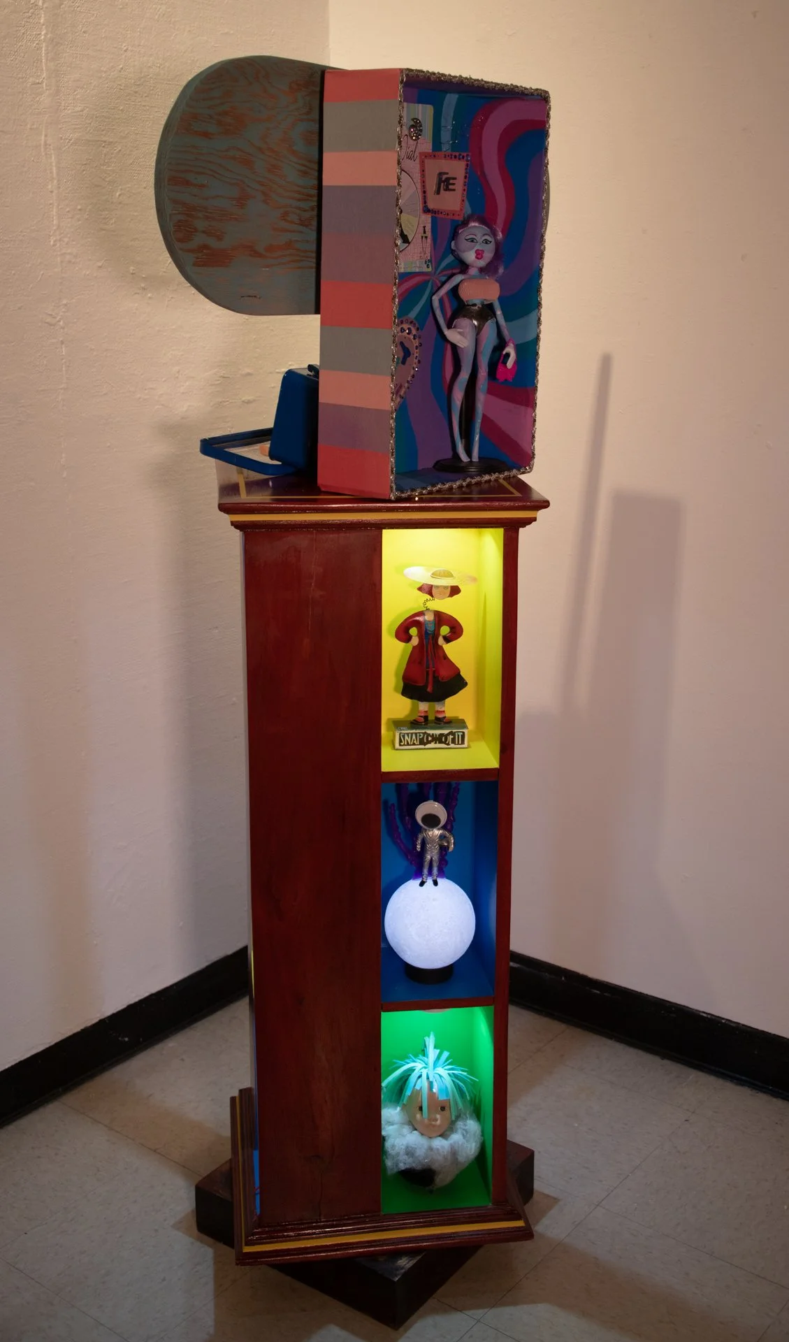 "The Lunie Bin Playable Characters" - alternate view
(Found object assemblage)