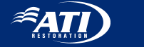 ATi Restoration logo with blue background and white text