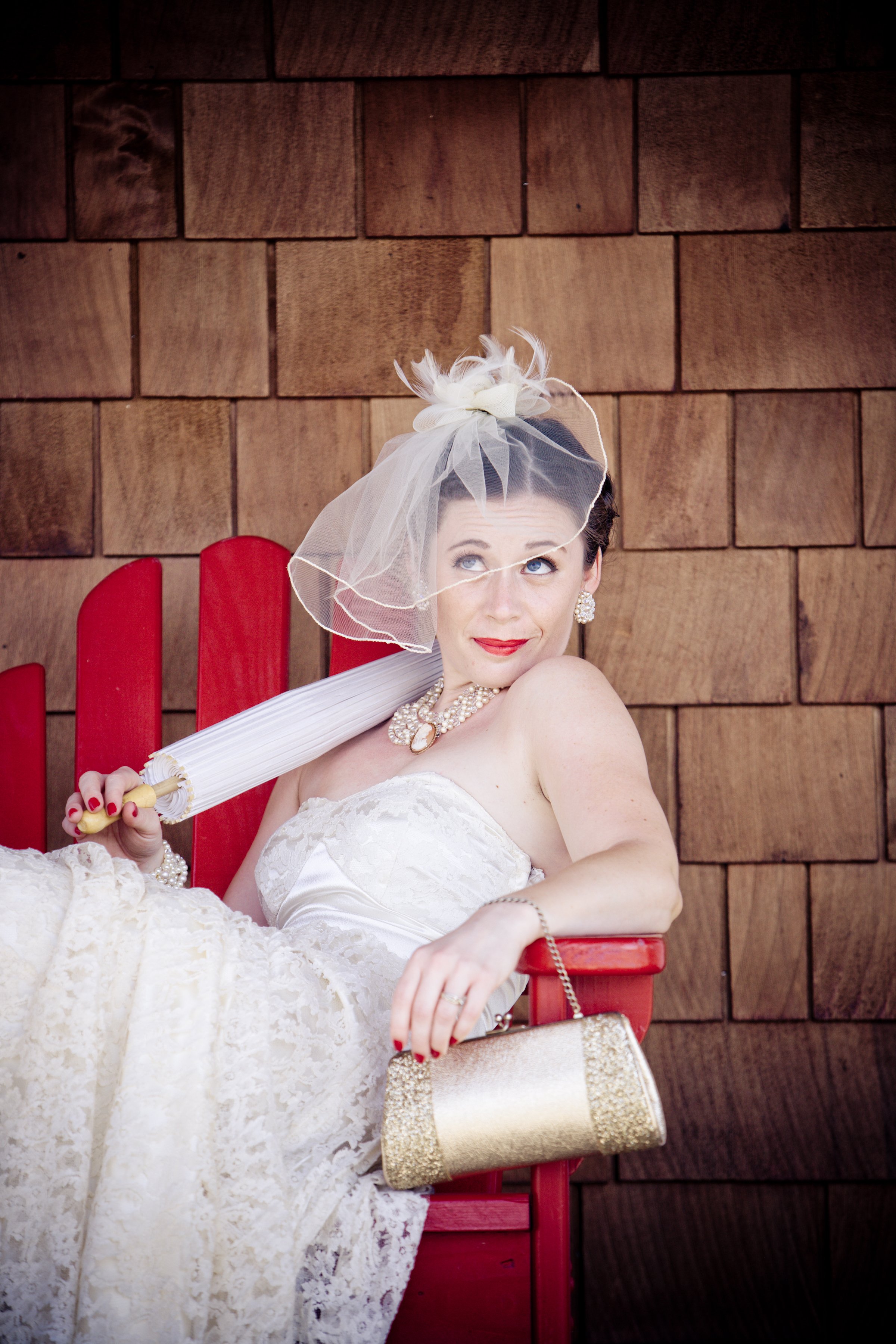Playful bride posing before wedding for Jeremiah Andrews photography