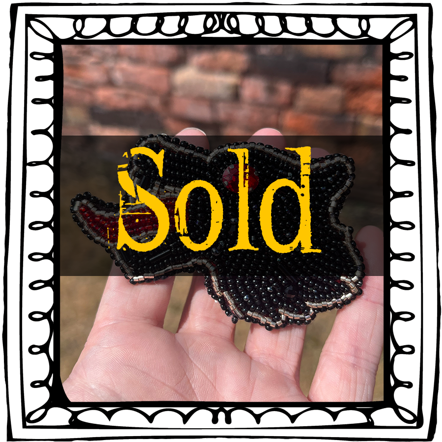 Black Shuck Beaded Brooch