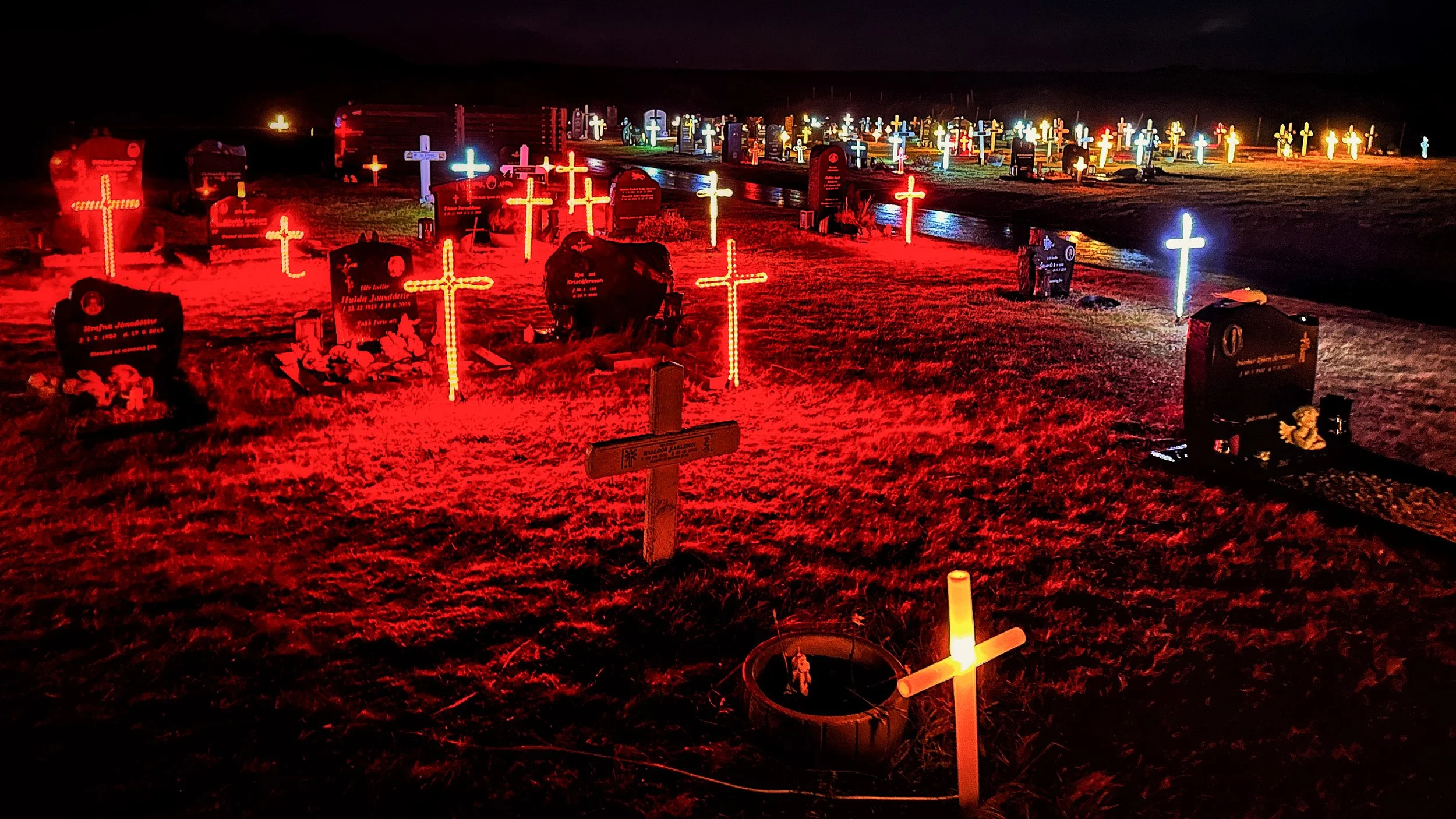 Christmas Light. Grindavik Cemetery