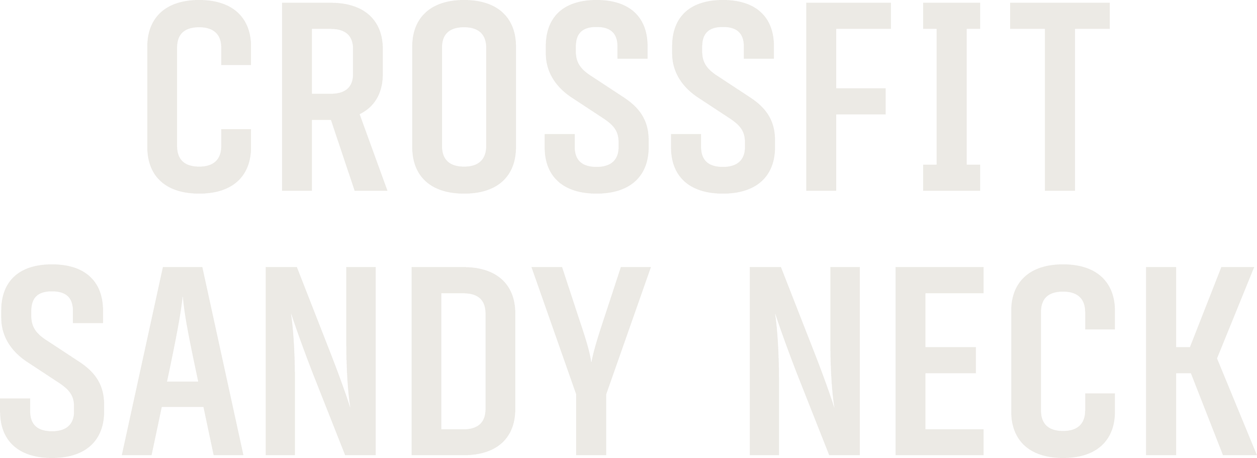 Bold text stating "CROSSFIT SANDY NECK" in gray and white.