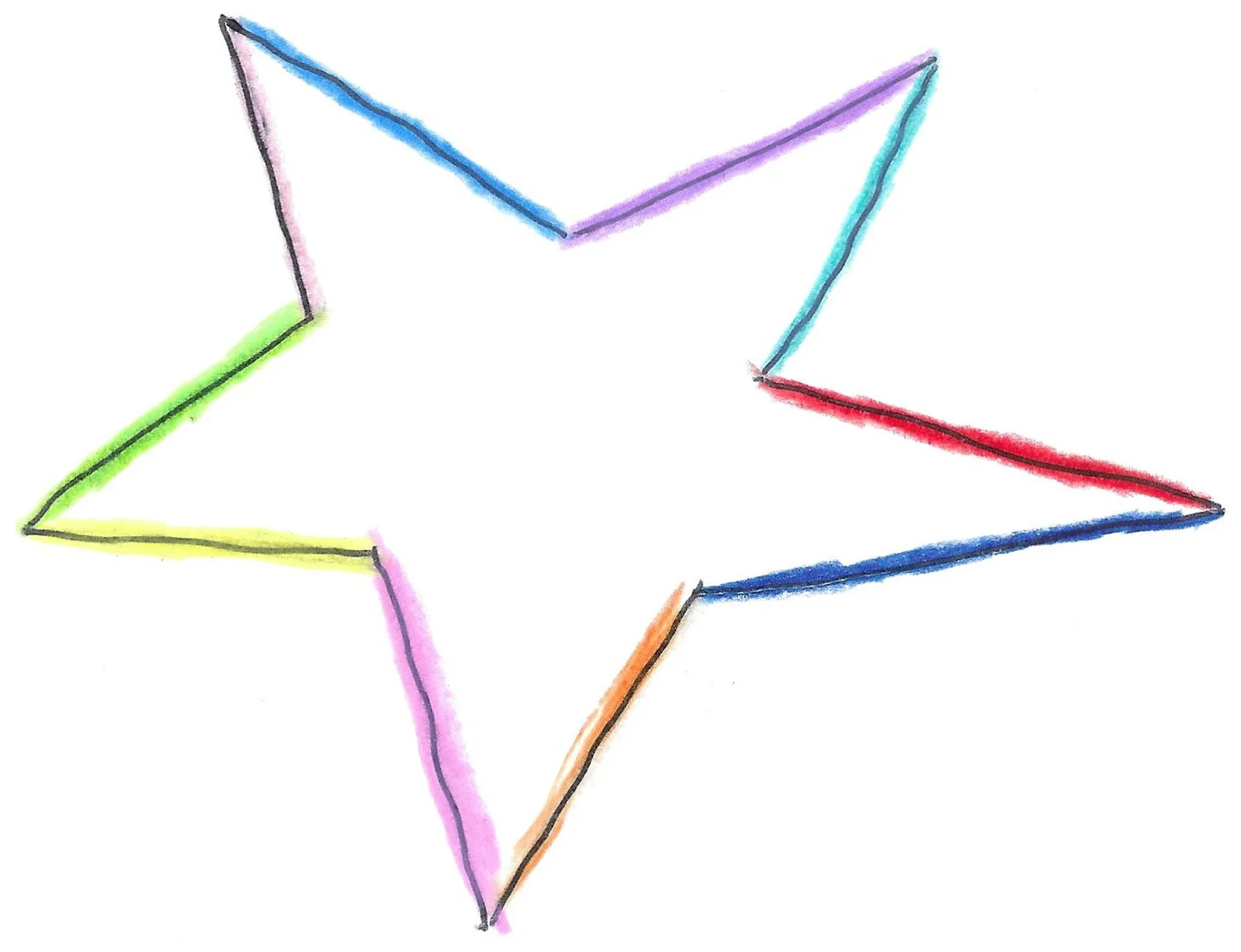 Colorful hand-drawn star