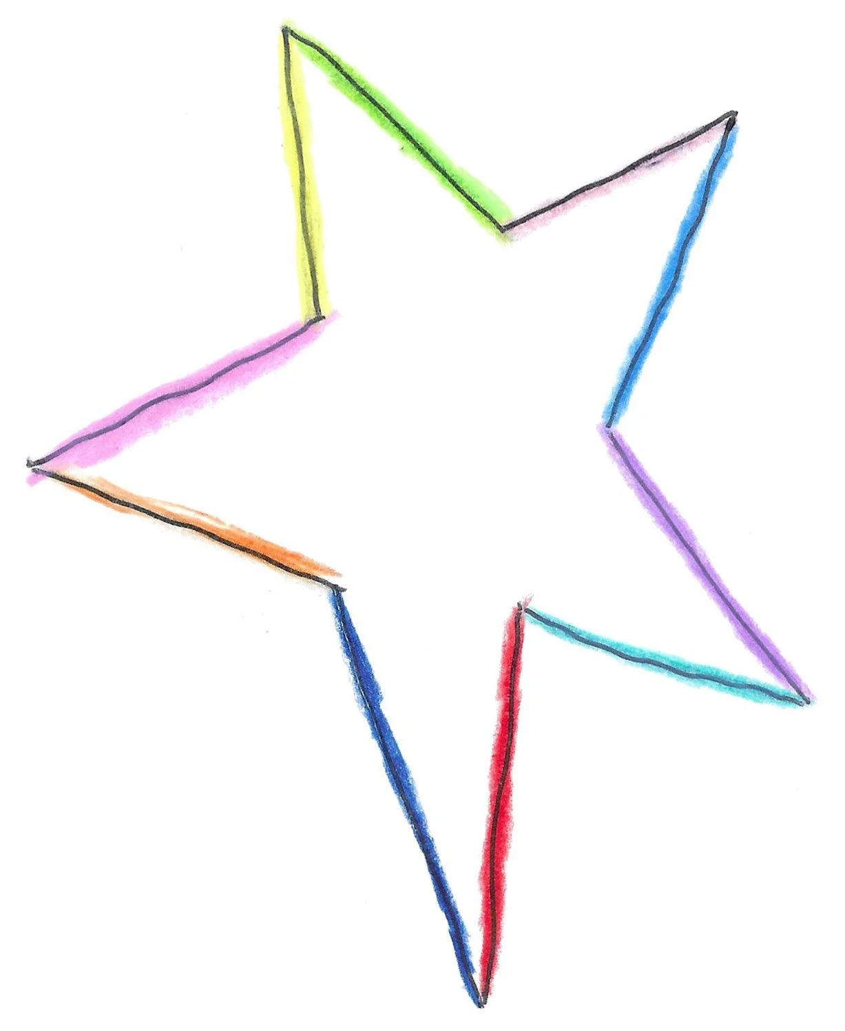 Colorful hand-drawn star