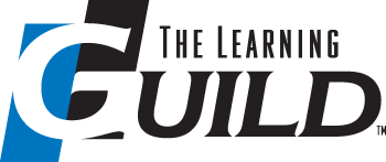 The logo of The Learning Guild, featuring a stylized 'G' in blue and white next to the words 'The Learning Guild' in black.