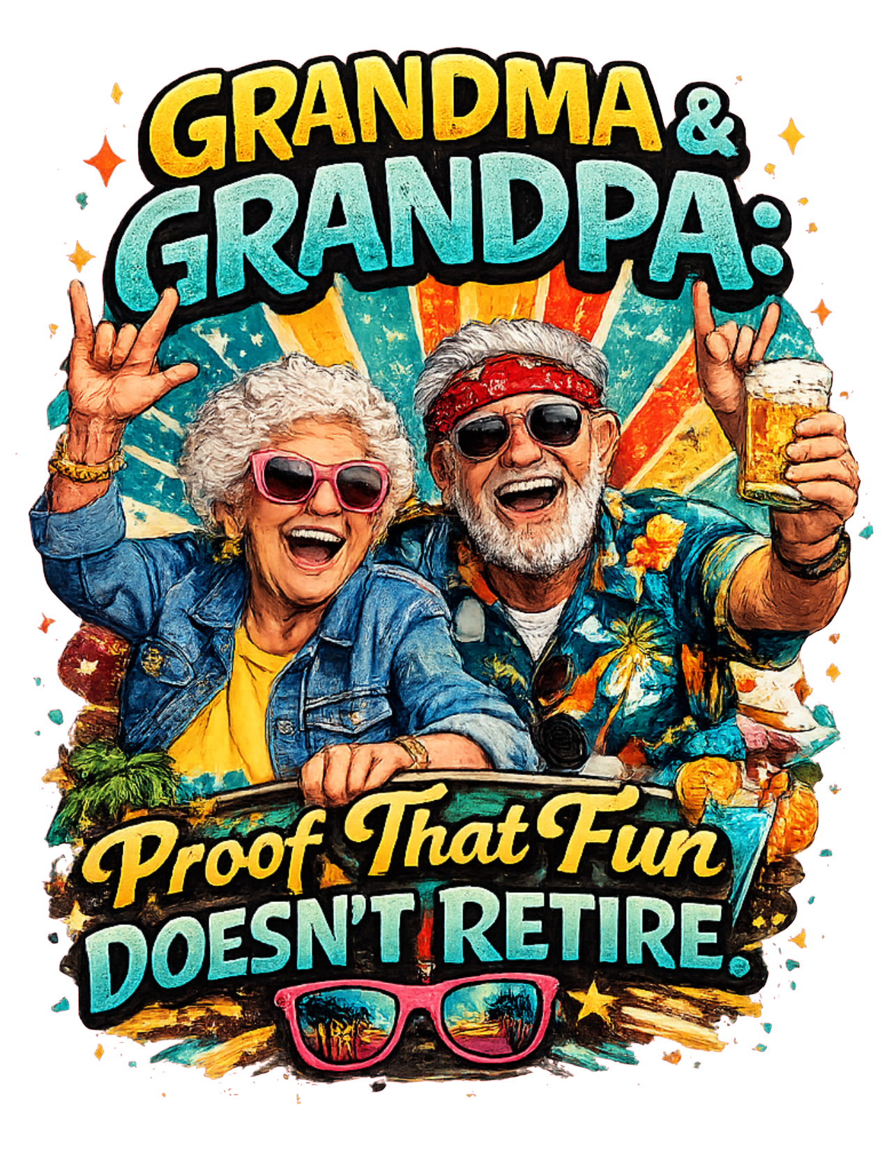 Custom 'Grandparents' Fun Statement Graphic Tee