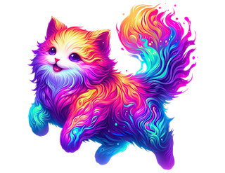 Custom Vibrant Rainbow Cat Graphic Tee