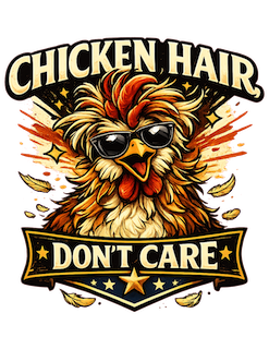 Custom 'Chicken Hair Don't Care' Graphic Tee