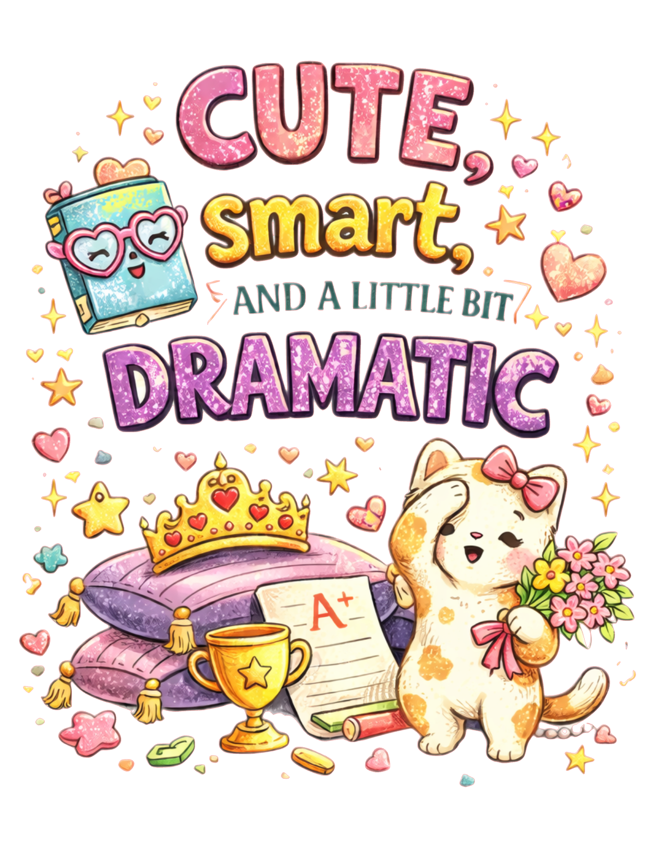 'Cute, Smart, and a Little Bit Dramatic' Graphic Tee