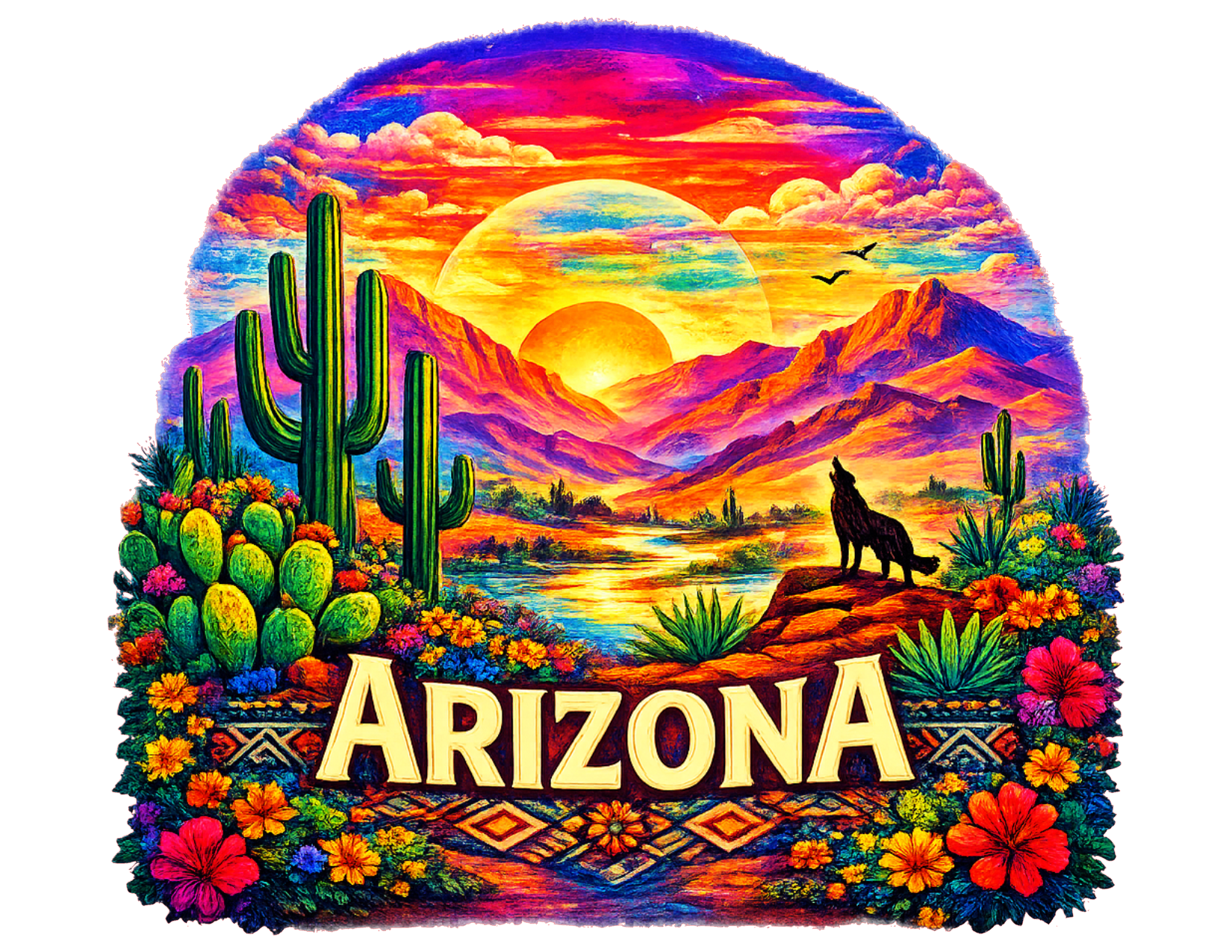 Custom Arizona Sunset Graphic Tee