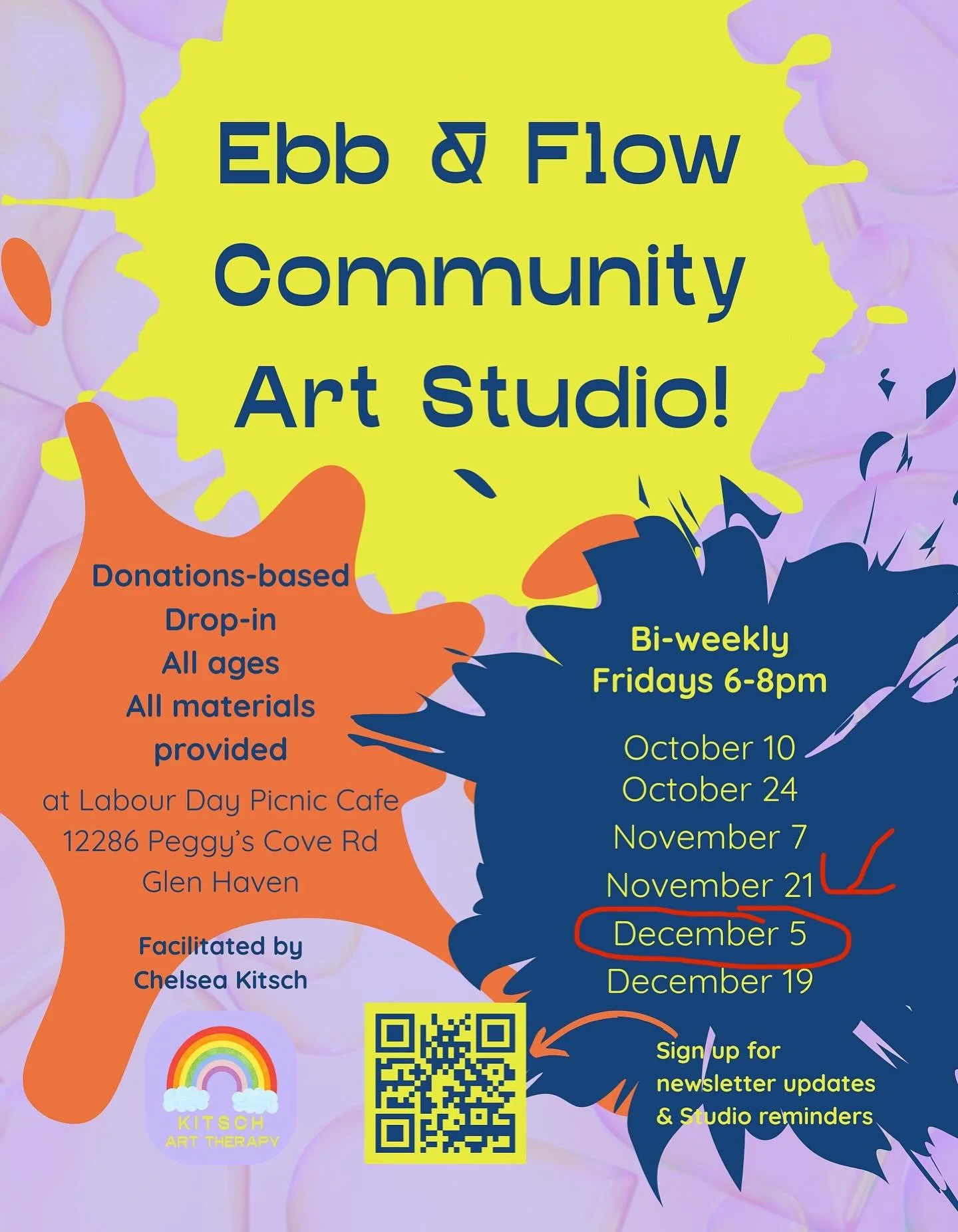 🎨 We have one more art hang this year! Join us at the Ebb &amp; Flow Community Art Studio hosted by&nbsp;@kitschyc&nbsp;@labourdaypicnic&nbsp;this Friday Dec 5th from 6-8pm. Look out for the table with the rainbow flags and meet other 2SLGBTQIA+ fol