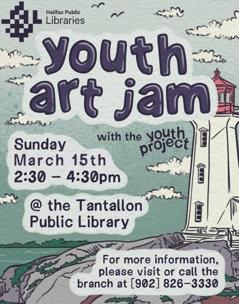 🌟 Join us with our friends at the Tantallon Library and @nsyouthproject for another Youth Art Jam on March 15th, from 2:30-4:30 PM! [for 2SLGBTQIA+ youth ages 12+]
🎨 Come get creative and crafty with paints, beads, patch making supplies and more. W