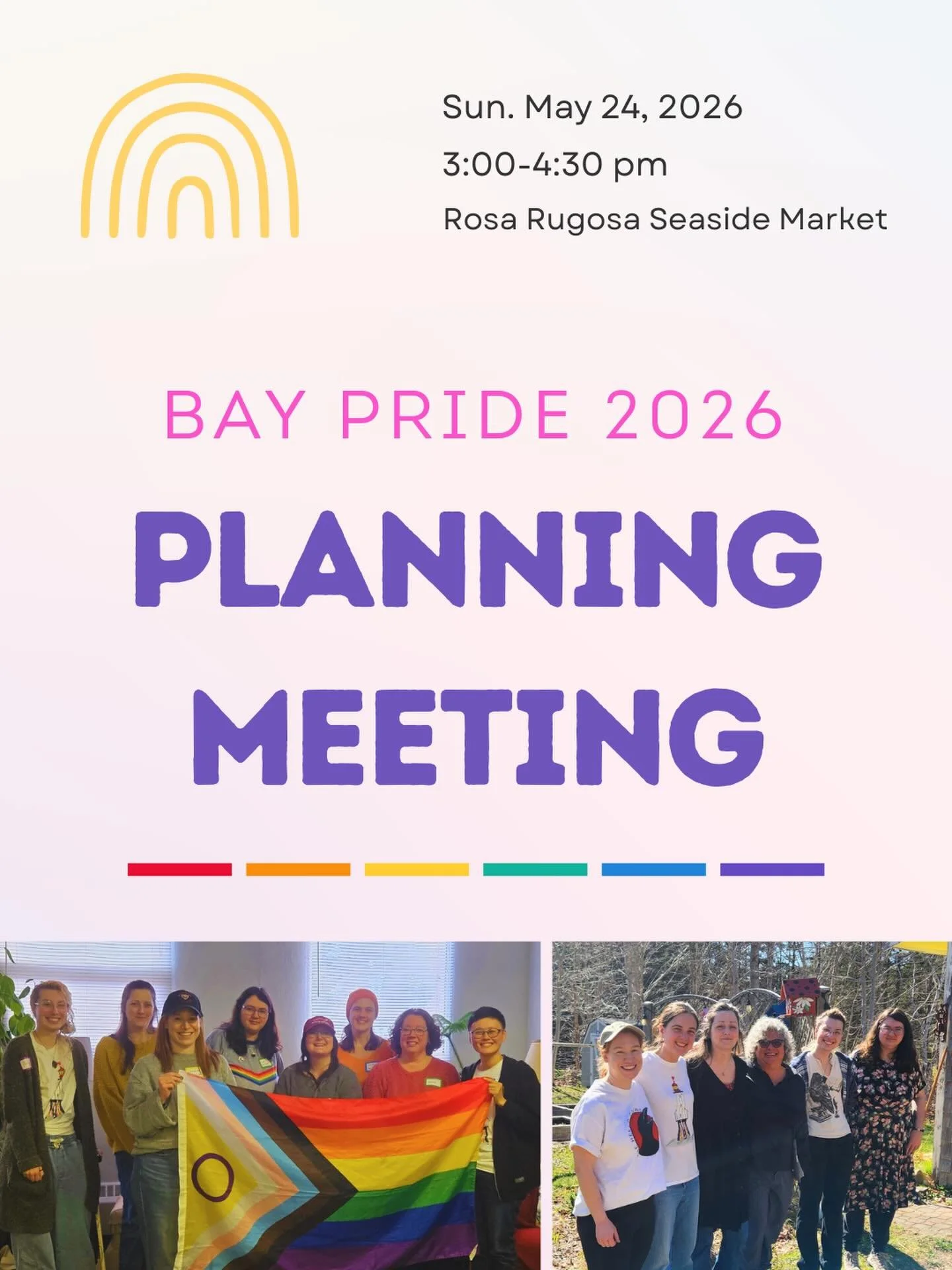 Join our open meeting to help organize the 2026 Bay Pride festival. We will be discussing the final schedule, fleshing out event plans, and organizing ourselves to promote the festival.

🗓️ Sun. May 24th, 3-4:30pm
📍 Rosa Rugosa Cafe &amp; Retail, 3