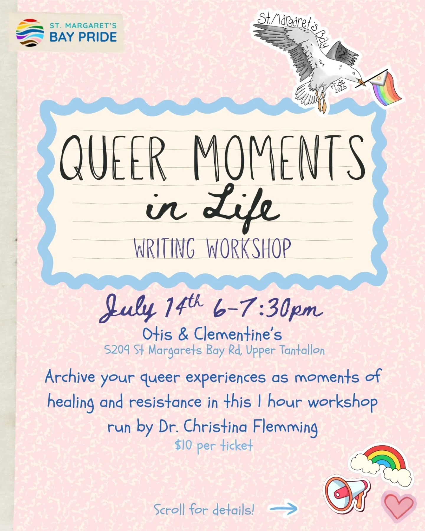 Be guided through a series of reflective writing exercises and archive your queer experiences as moments of healing and resistance! 🏳️&zwj;🌈✒️

This 1 hour workshop will guide participants through a series of reflective writing exercises, focusing 