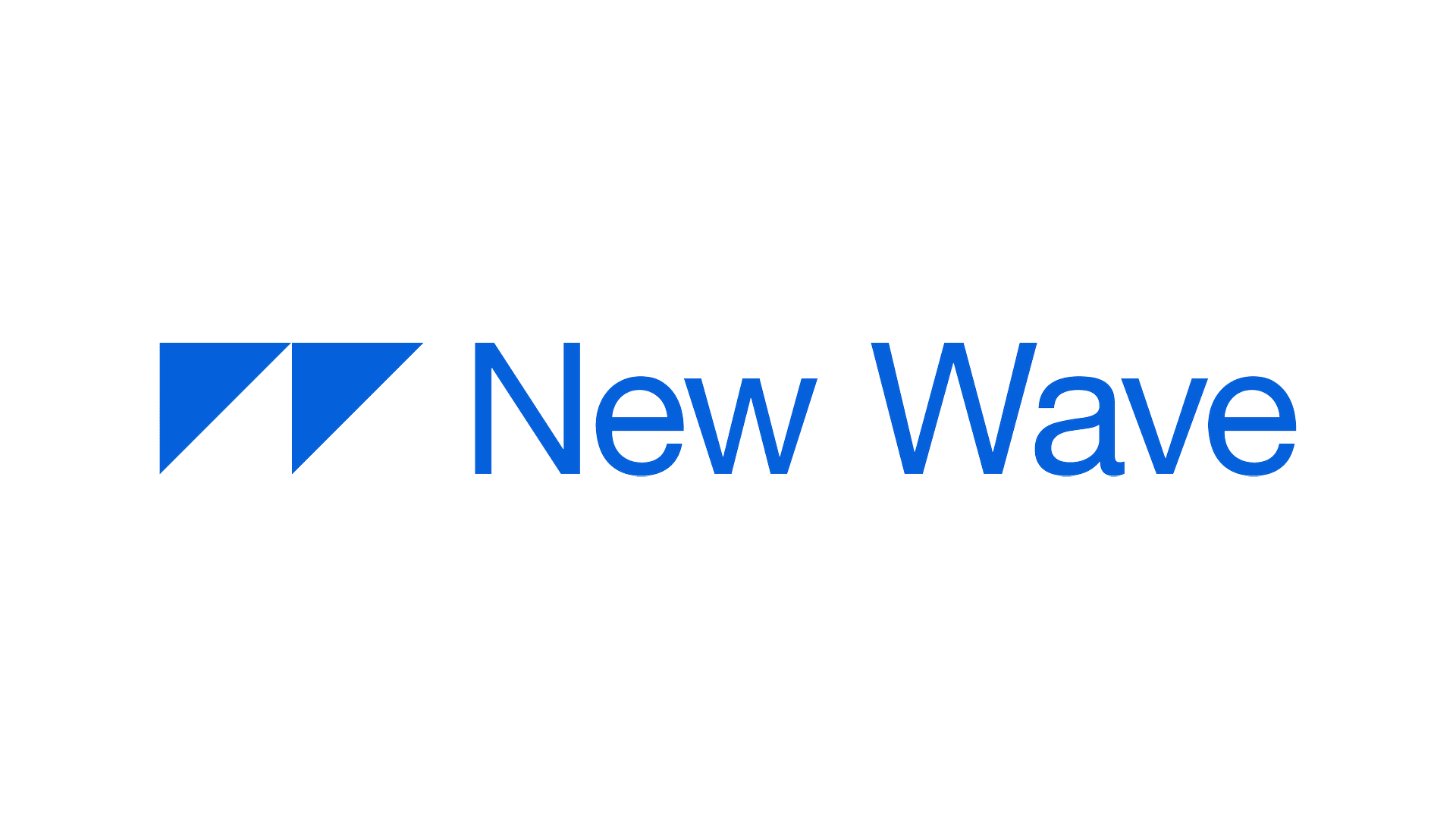 New Wave minimalist logo and creative direction applied to visual design assets