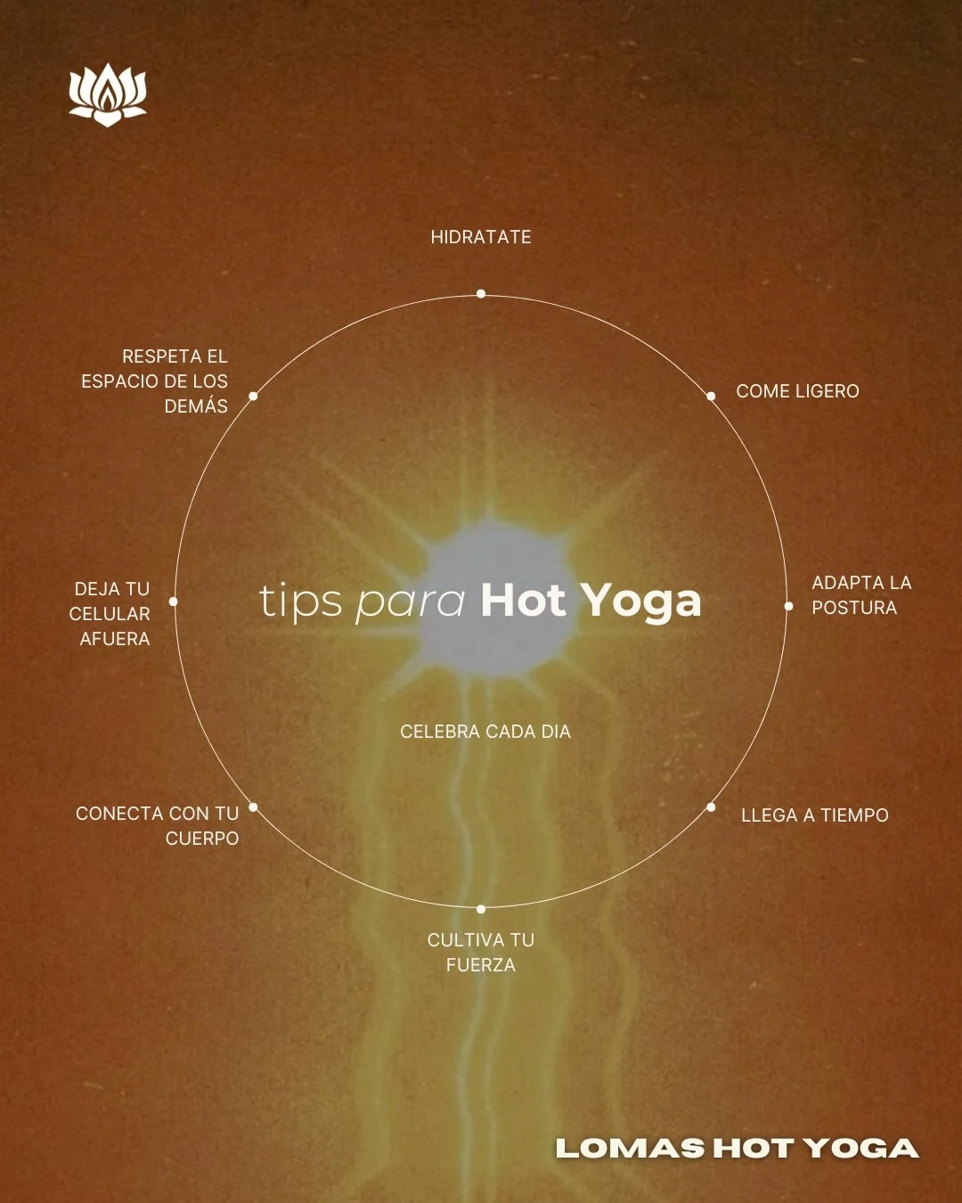 No esperes a ma&ntilde;ana. Celebra HOY. Cada vez que te paras en tu tapete, est&aacute;s logrando algo. Deja de lado las exigencias y honra el incre&iacute;ble trabajo que tu cuerpo y mente hacen a diario. &iexcl;Celebra tu esfuerzo en el Hot Room!
